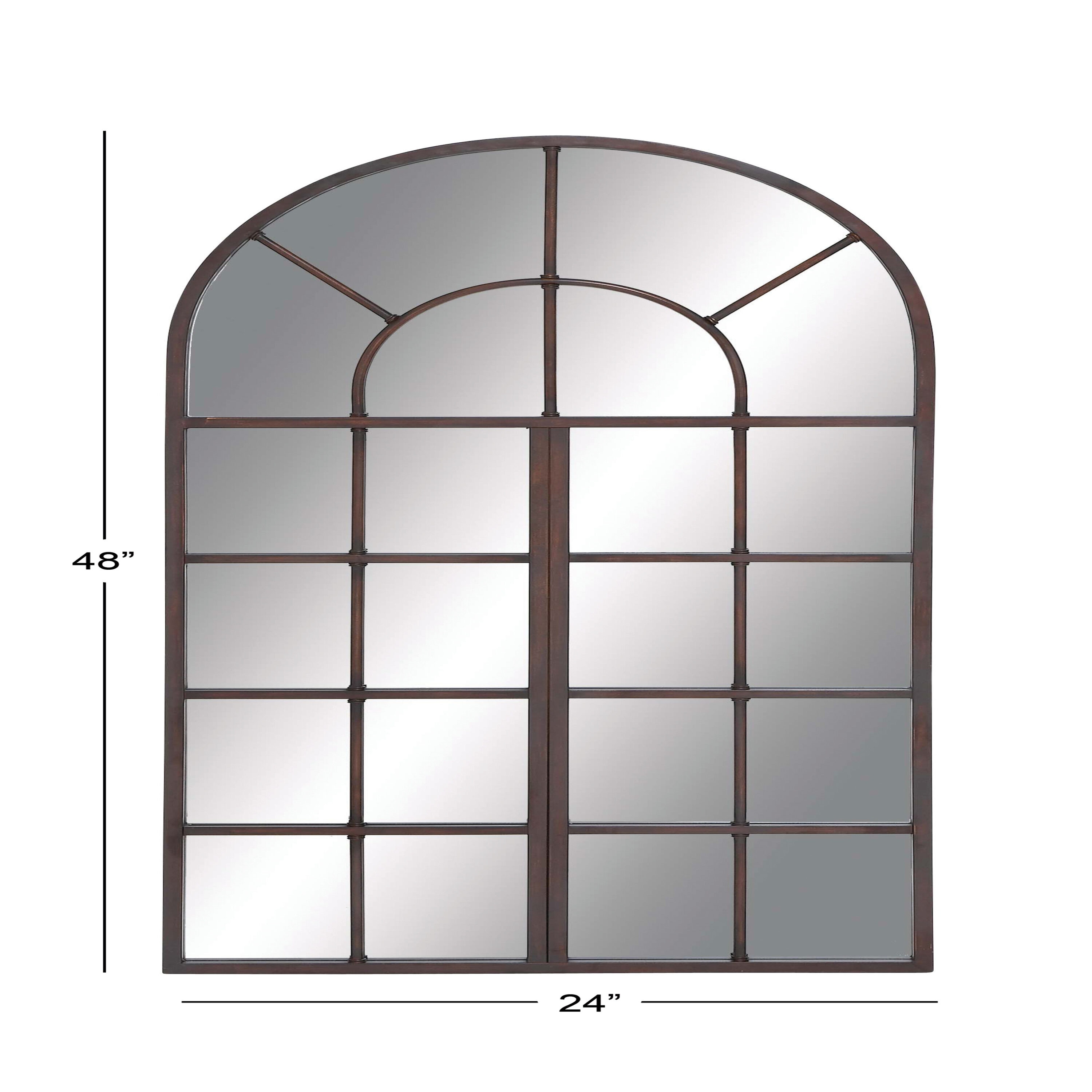 Grayson Lane 24-in W x 48-in H Arch Brown Window Pane Inspired Framed ...