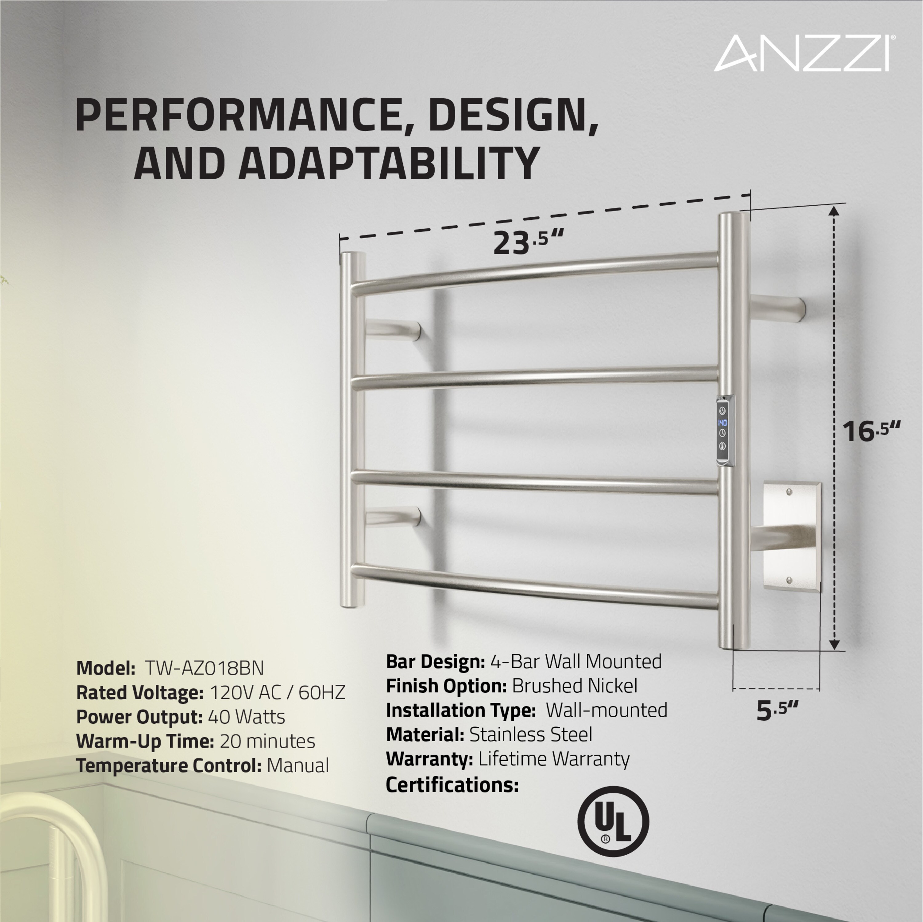 ANZZI TW-AZ018BN Towel-Warmers - View #13