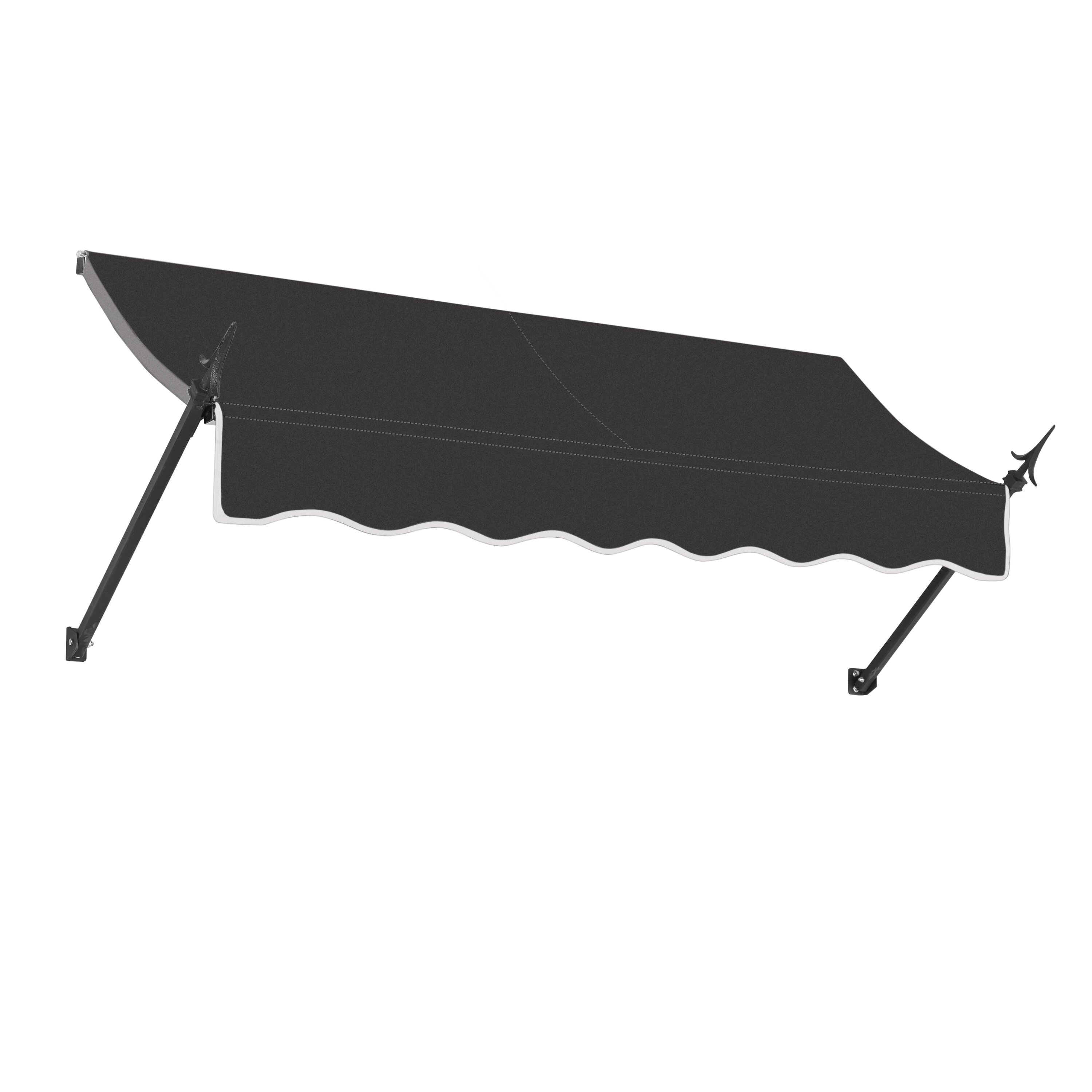 Awntech NO43-L-7K New Orleans 88.5-in Wide x 32-in Projection x 48-in Height Fabric Black Solid Fixed Window/Door Awning
