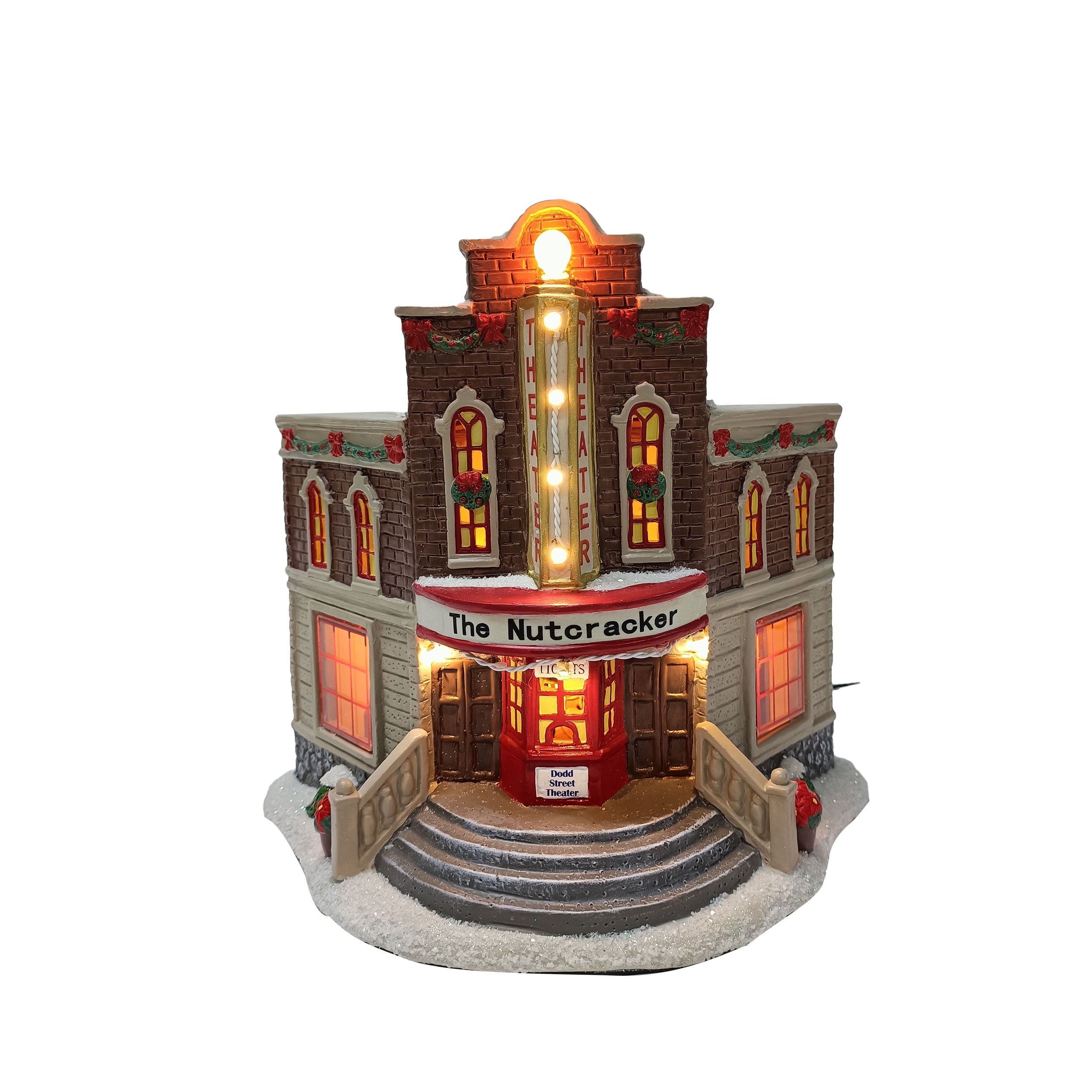 Cobblestone Corners 2022 Christmas Village - 62-Piece Collection Set -  Plastic LED Light-Up Buildings Polyresin Figurines Holiday Craft Ornaments  Table Mantel Xmas Tree Indoor Decor 