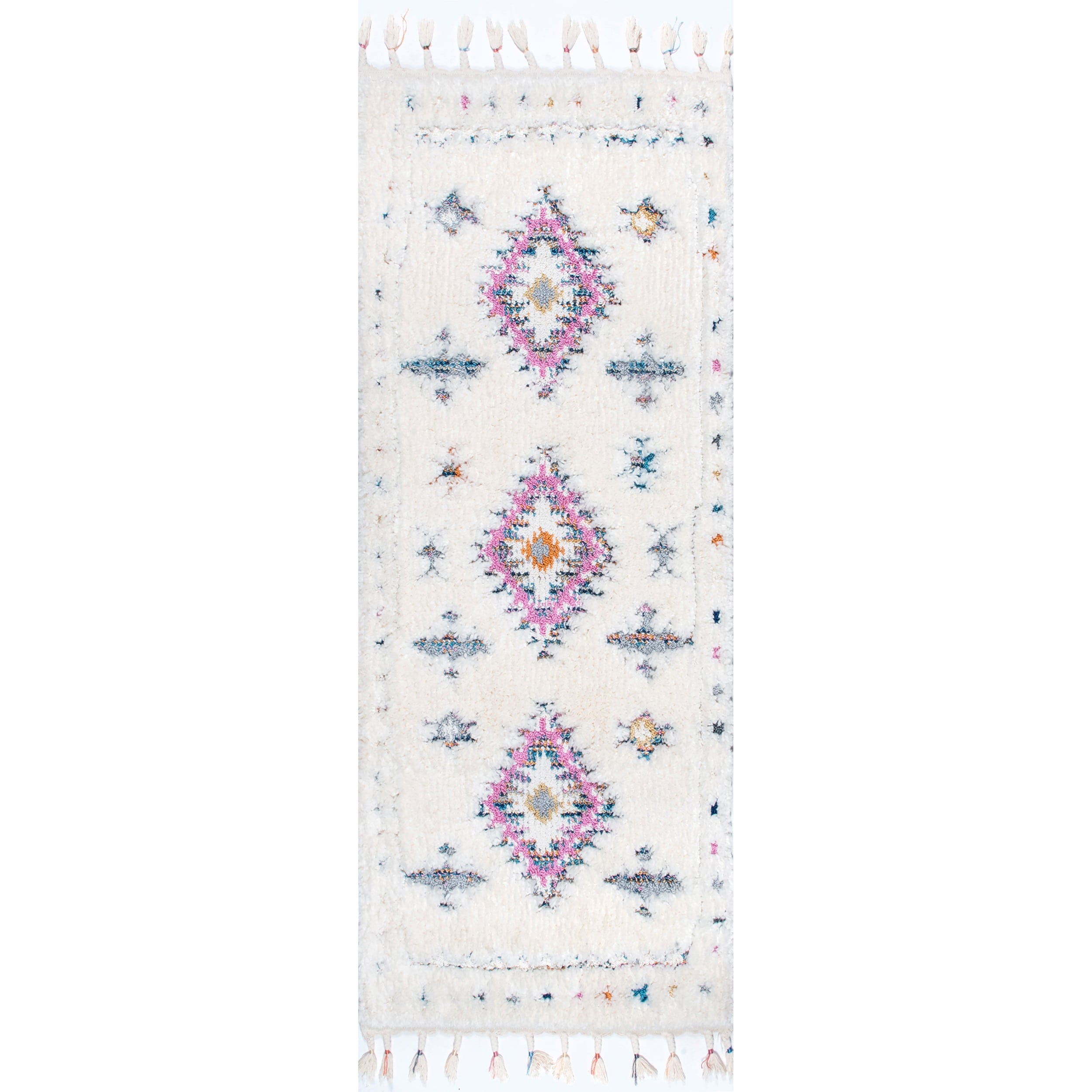 nuLOOM OZOT01A-2606 Jocelyn 2 x 6 (ft) Loomed Polypropylene White Rectangular Indoor Geometric Runner rug