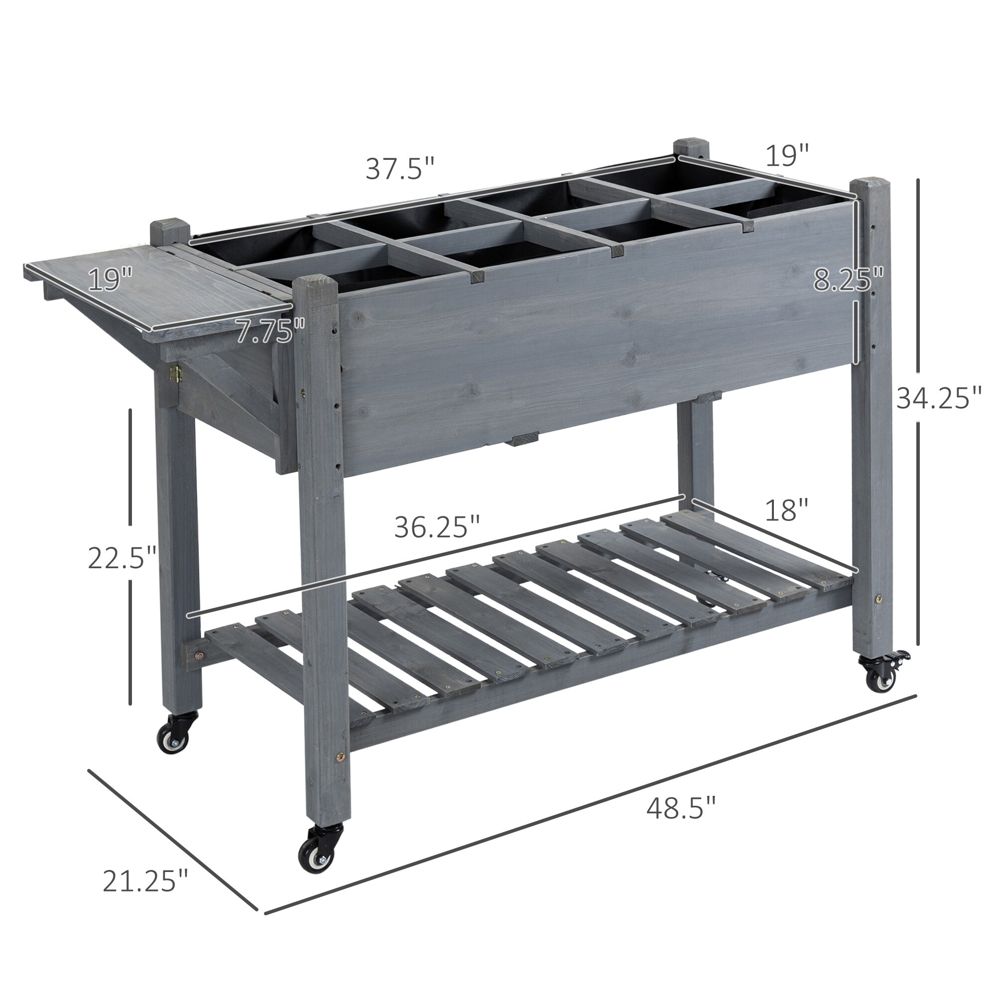 Outsunny 845-396V01GY Raised-Planter-Boxes - View #3
