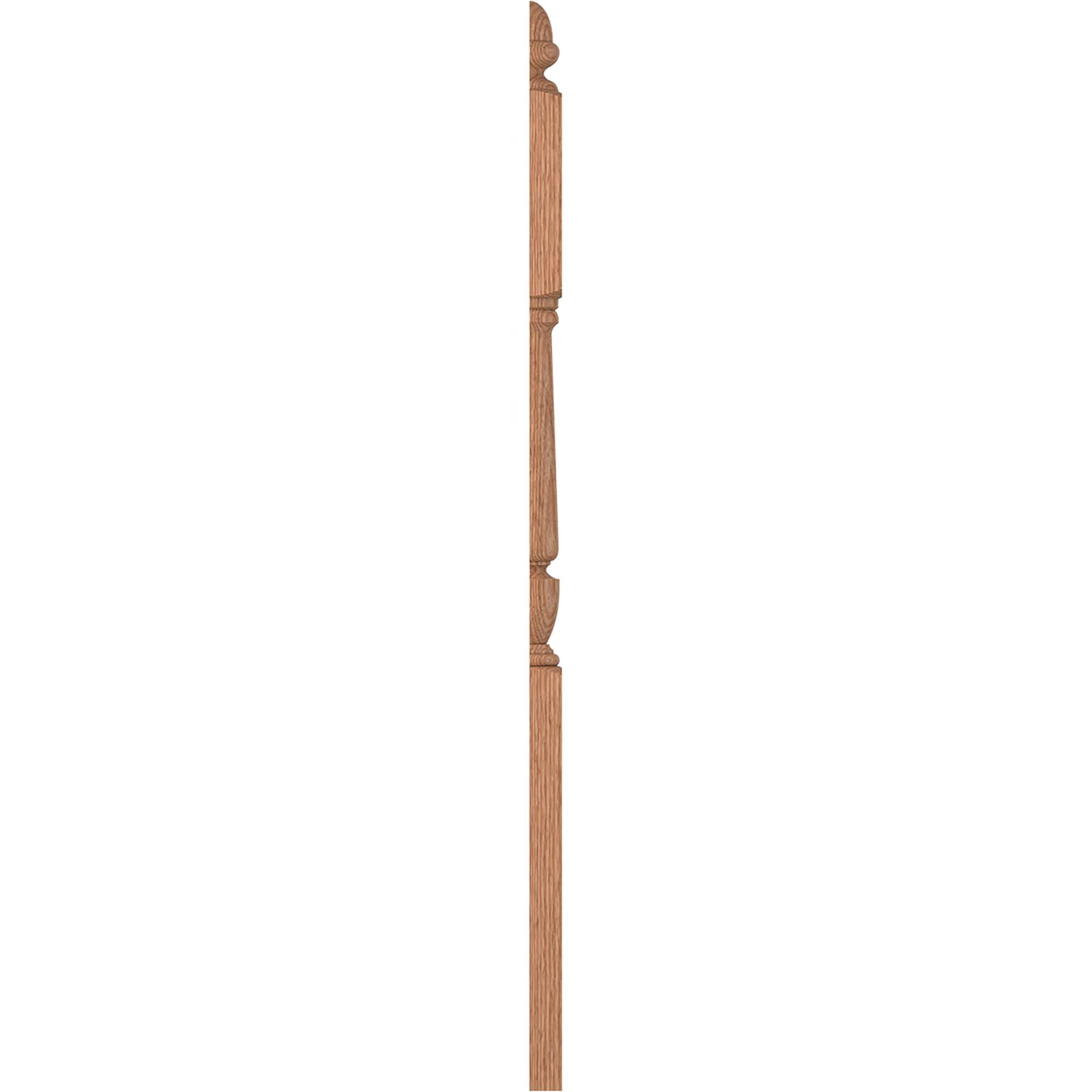 L.J. Smith Stair Systems LJP-3045 1-2-O 3.5-in x 57.75-in Unfinished Red oak Stair Newel Post