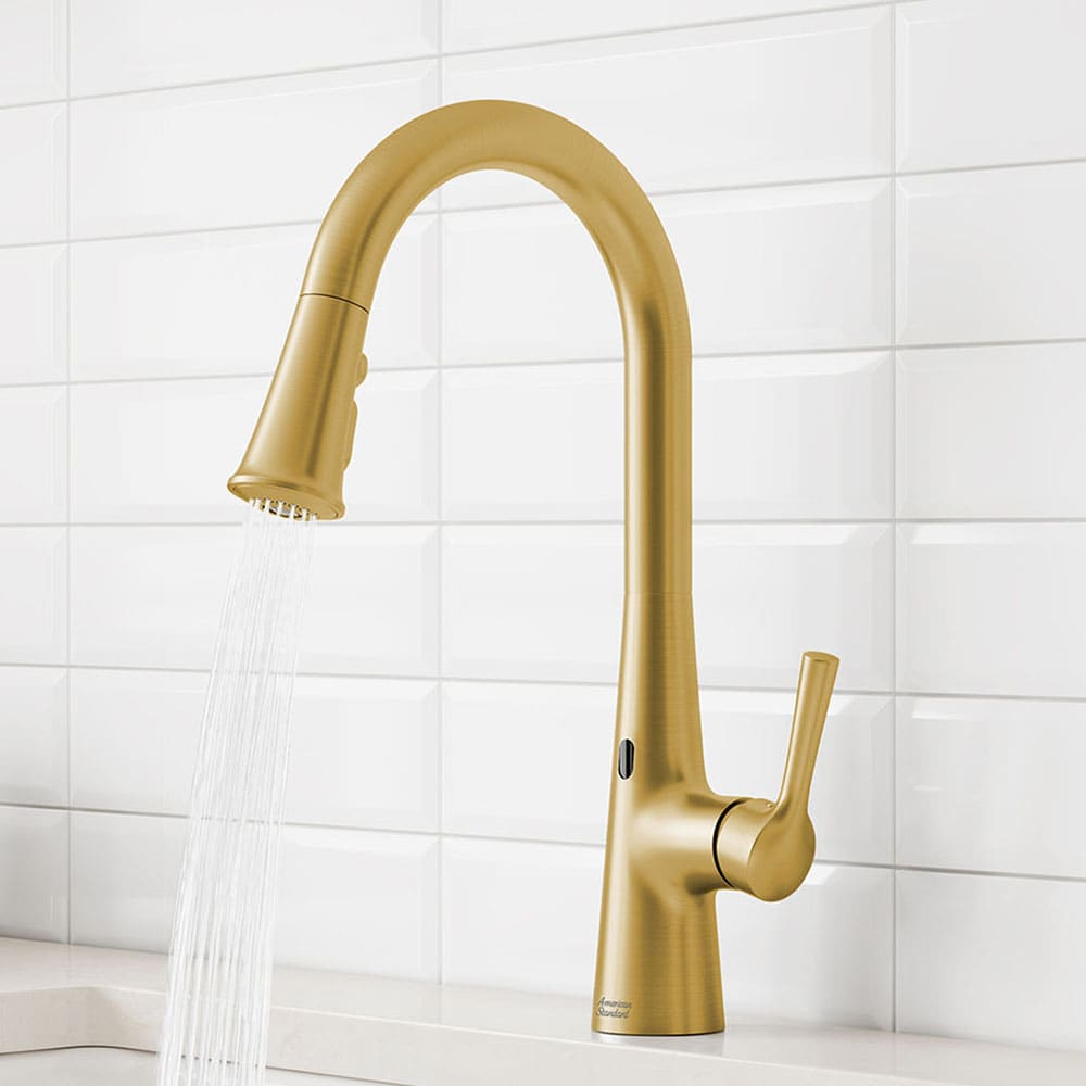 American Standard 7441381.GN0 Southport Brushed Cool Sunrise Single Handle Deck-mount Touchless Pull-down Kitchen Faucet with Sprayer