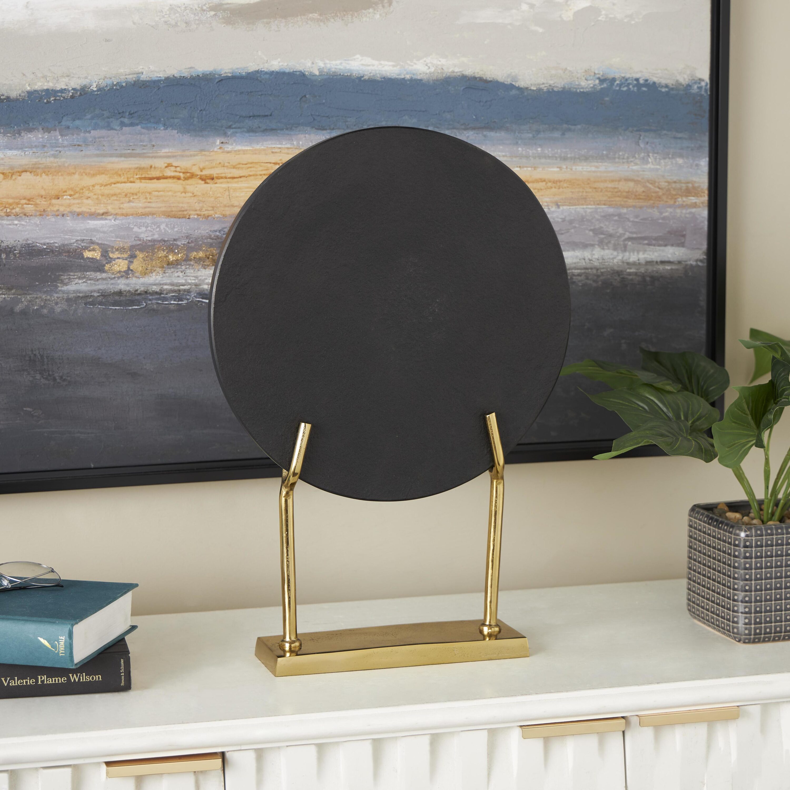 Grayson Lane 822982 Black Marble Modern Sculpture