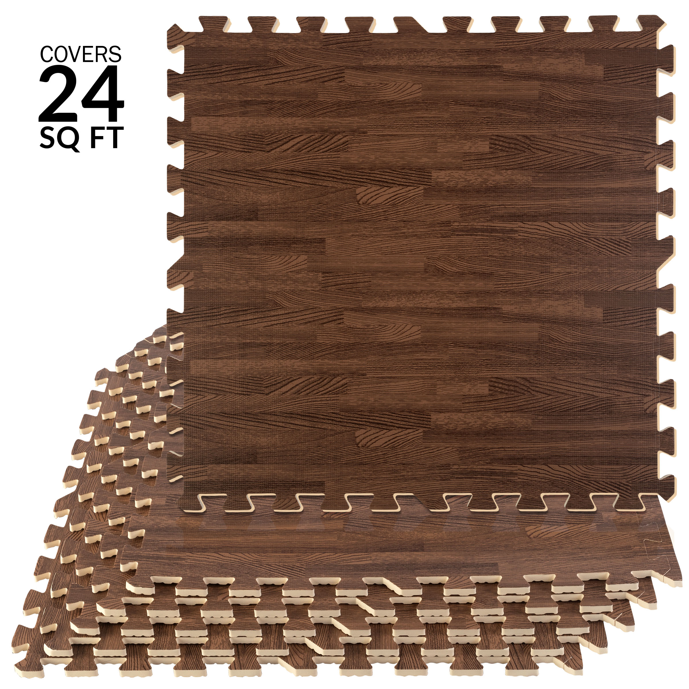 Stalwart 75-6403 24-in W x 24-in L x 0.375-in T Interlocking Gym Floor ( 24-sq ft ) 6 -Pack