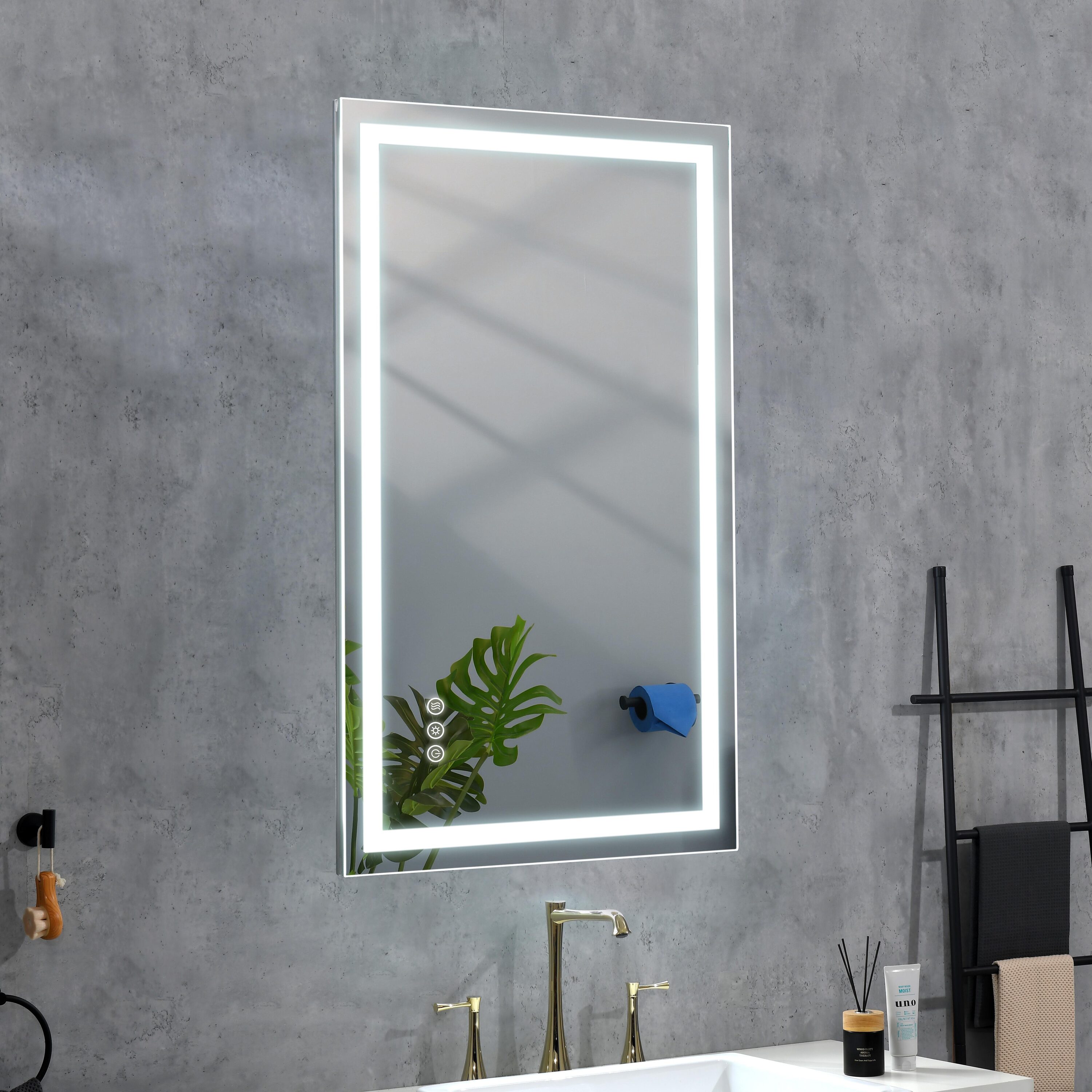 WELLFOR WA-4026-WD Framed-Bath-Mirrors - View #3
