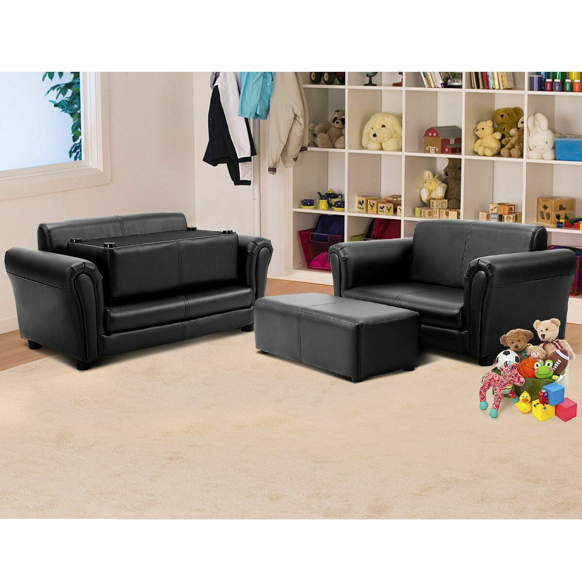 WELLFOR HW-HWY1-54199BK Kids-Chairs - View #4