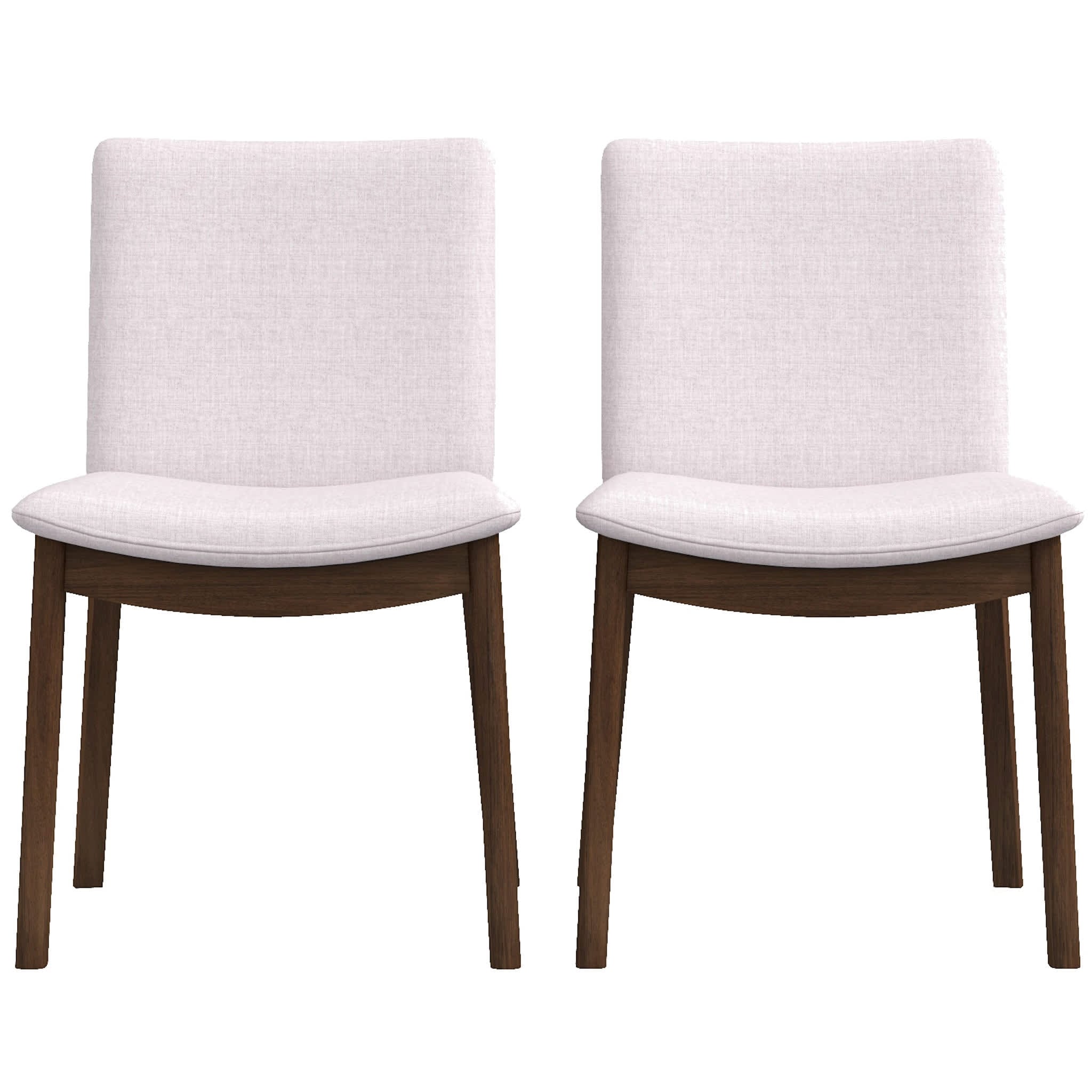 Vynxaria LEXY0795-DJKC-CY137 Beige Linen Dining Chairs Set of 2 with Curved Back Rest