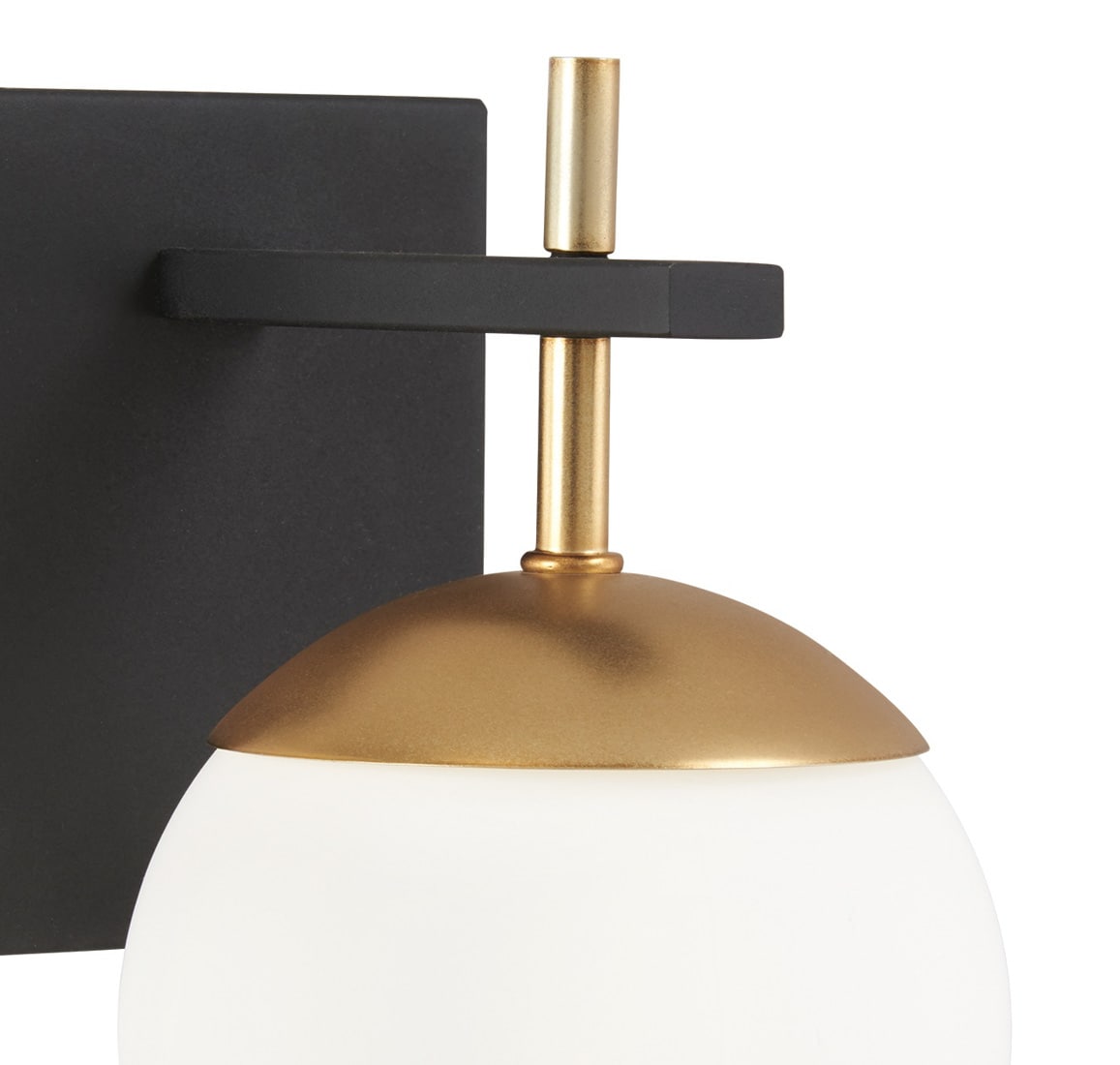 Alluria Etched Opal Glass Wall Sconce in Weathered Black and Autumn Gold