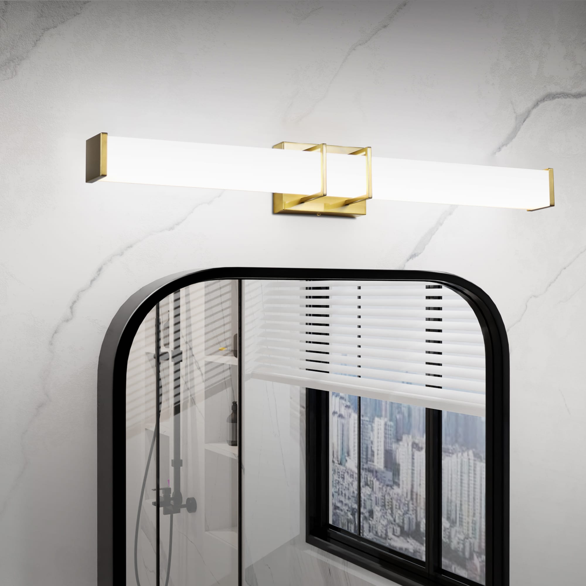 ExBrite XYJSVL1302ACMBE26 LED Modern simplicity 31.2-in 1 -Light Brushed Gold Integrated LED Modern/contemporary Vanity light