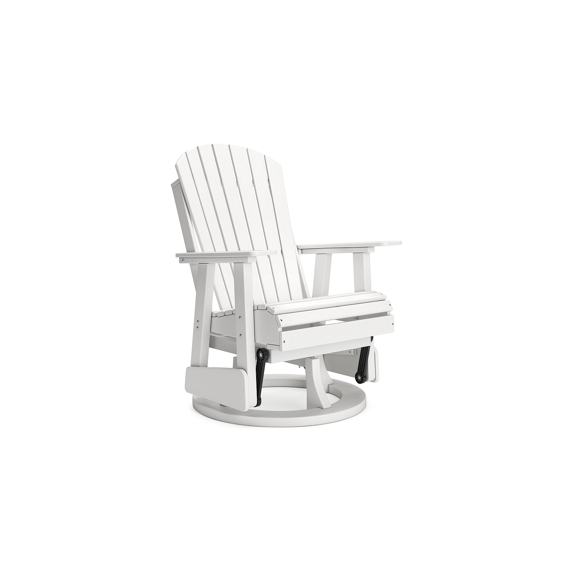 Signature Design by Ashley Hyland Wave Swivel Glider Adirondack Patio Chair All Weather HDPE Plastic White