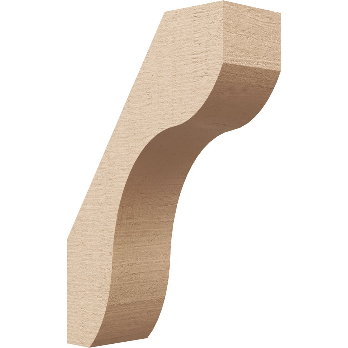 Ekena Millwork BRCUR03X08X12STARCPR 3-in x 12-in x 8-in Primed Urethane Stanfield Woodgrain TimberThane Knee Brace
