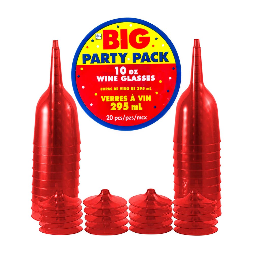 JAM Paper 20-Count 12 oz Red Plastic Disposable Cups in the