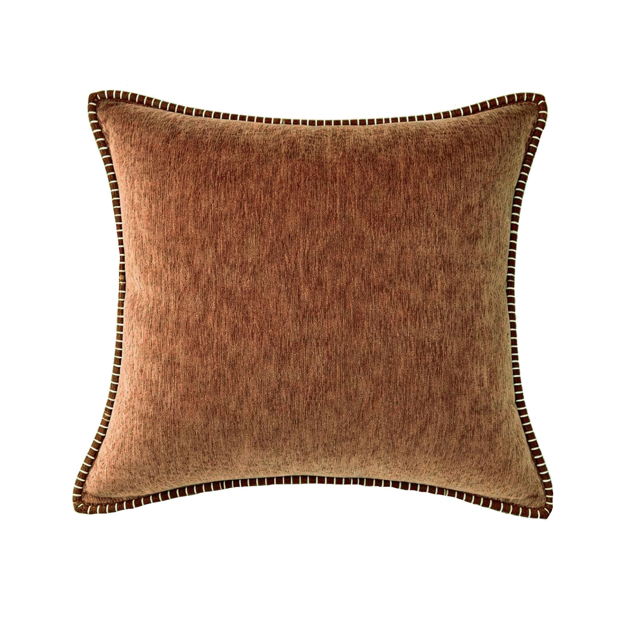 HyperDrop Cart Textured Fabric Throw Pillow Set of 2 Stitched Contrast Edge Reinforced for Living Room Sofa