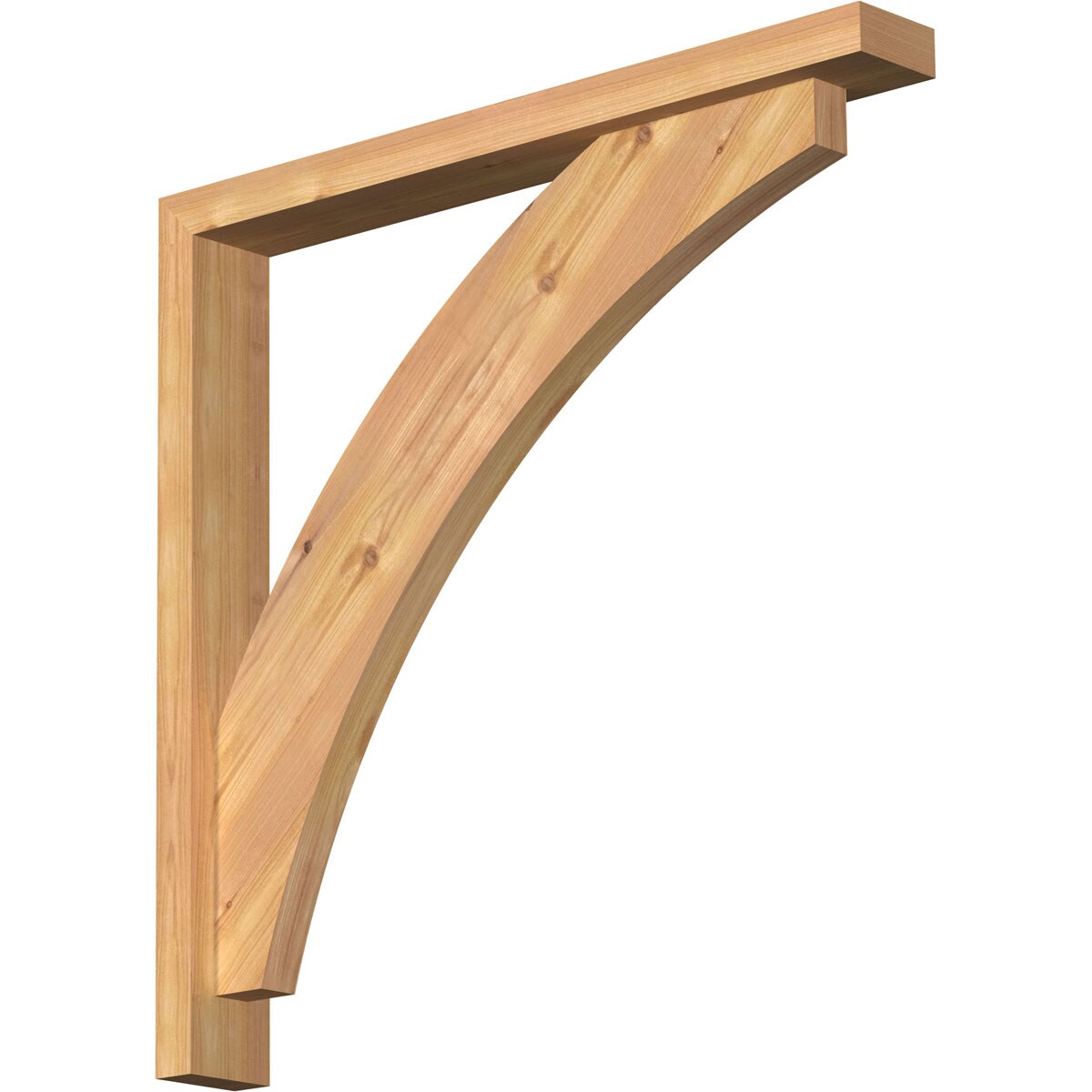 Ekena Millwork 1463929 Thorton Block Smooth Bracket with Offset Brace Western Red Cedar Wood Standard Bracket