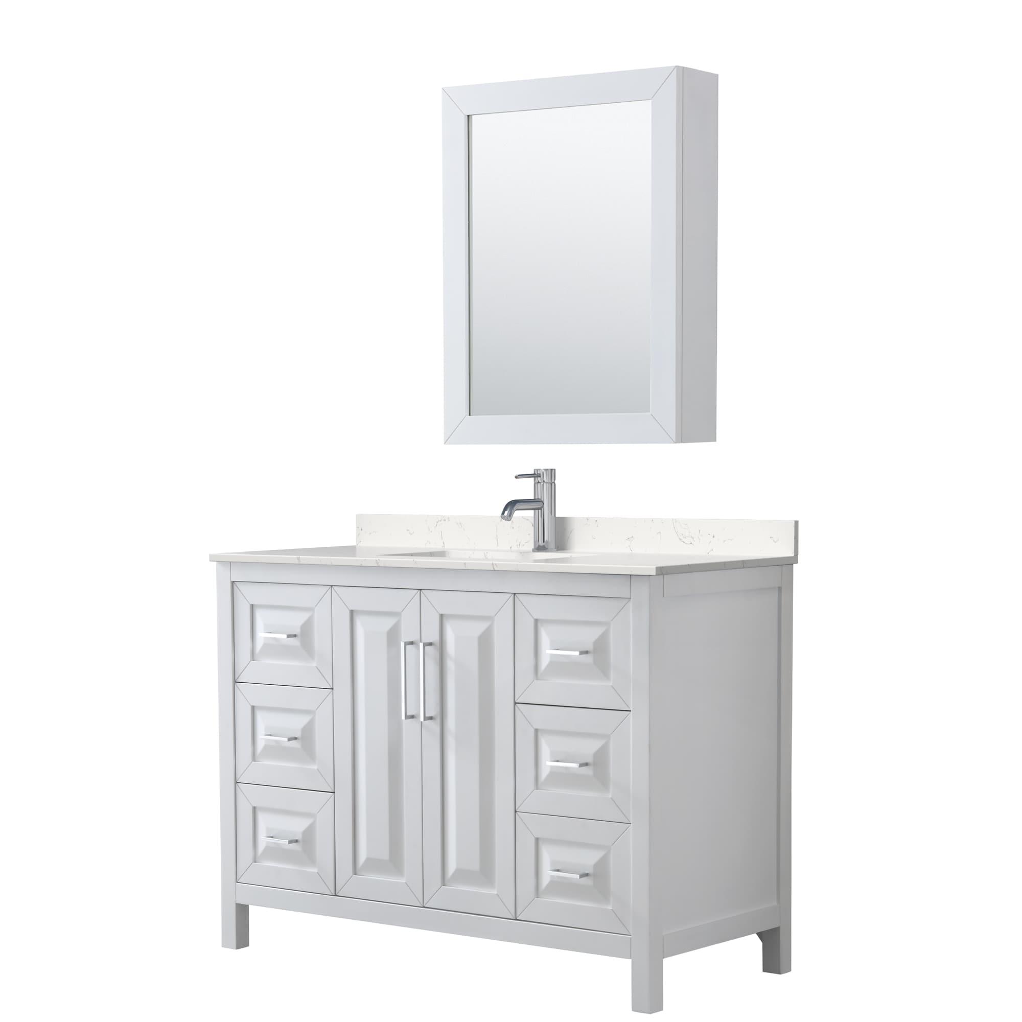 Wyndham Collection - Daria 48-in White with Polished Chrome Trim Undermount Single Sink Bathroom ...