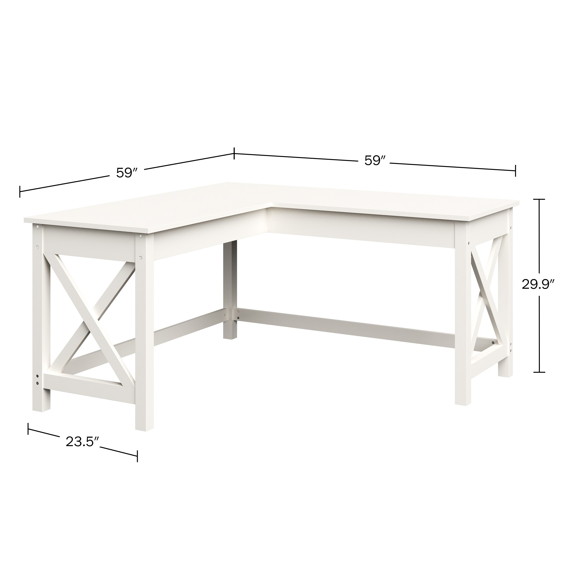 Lavish Home 80-DESK-L2-WHT desks - View #5