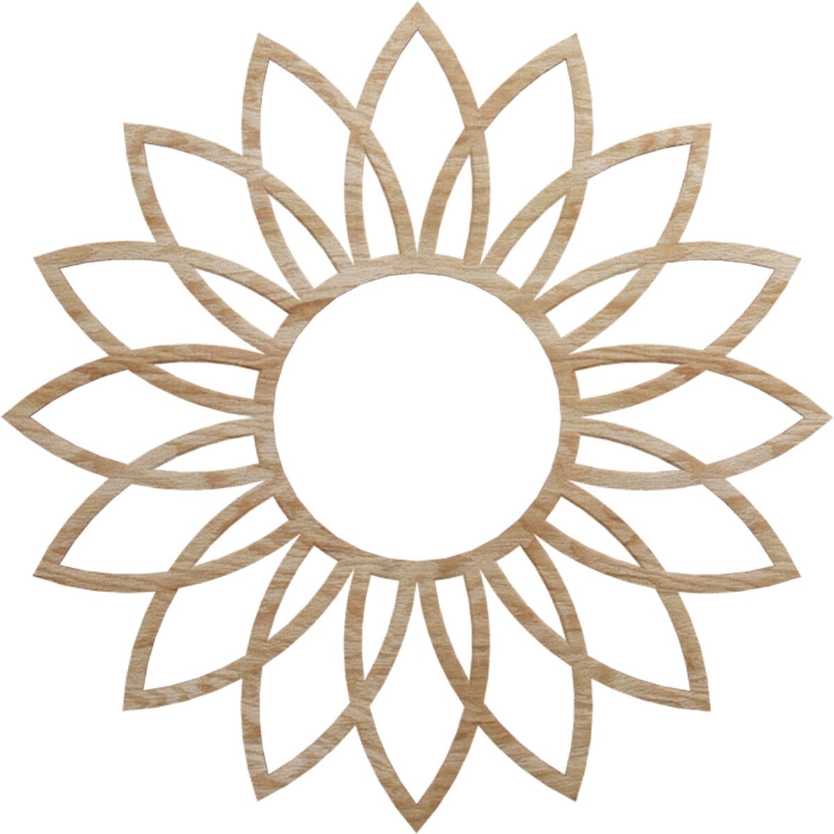 Ekena Millwork CMWP22X22X0250DARO Daisy Fretwork 22-in W x 22-in L Contemporary Red Oak Wood Whole Ceiling Medallion