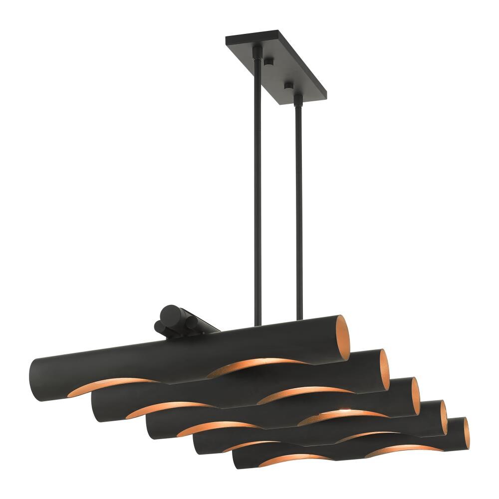 Novato Black and Gold 10-Light Linear Chandelier
