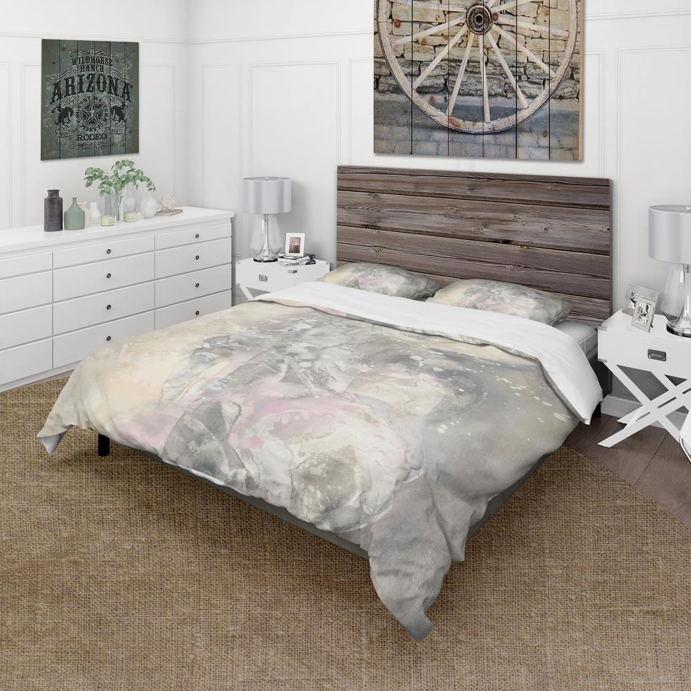Designart BED30370-K 3 -Piece Grey King Duvet cover Set