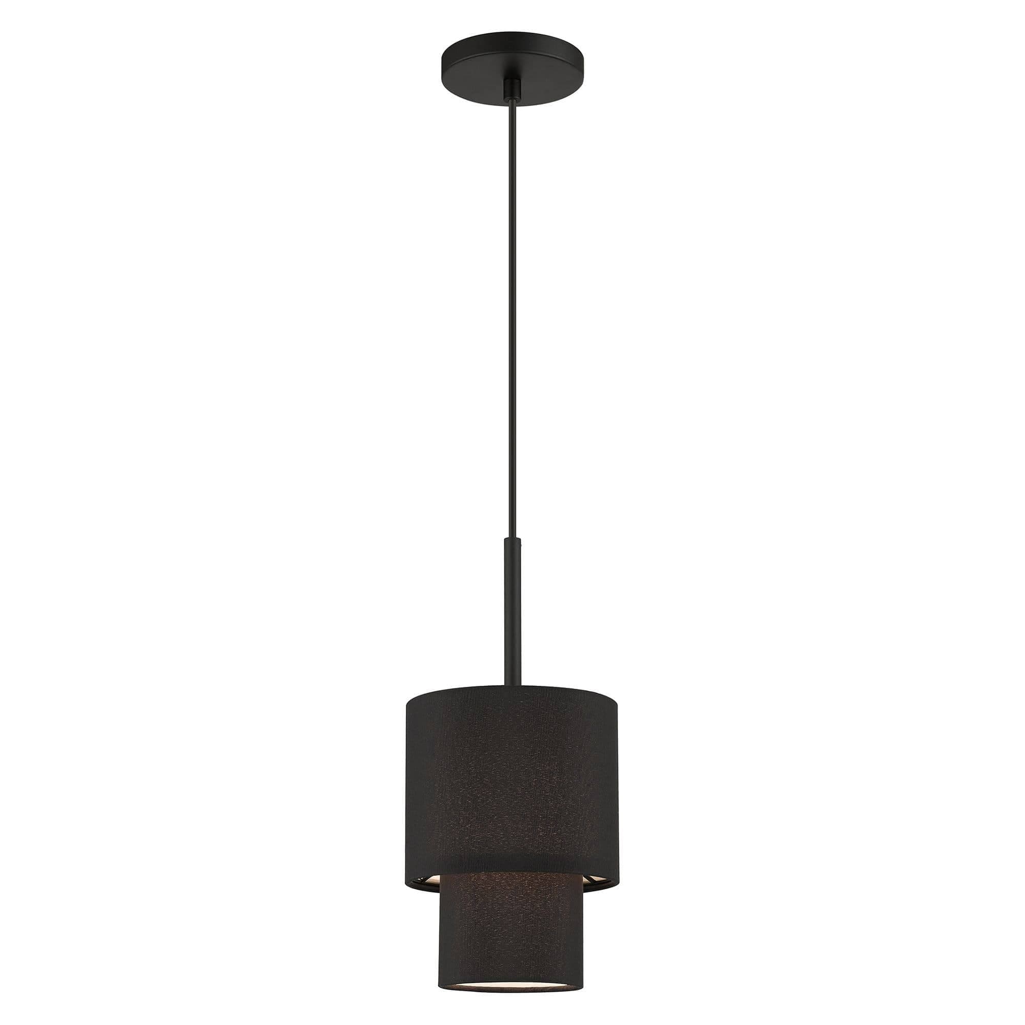 Livex Lighting A-LIVEX-50271-04 Bainbridge 1 - Light Black Mid Century Modern / Modern Incandescent Steel Pendant Light