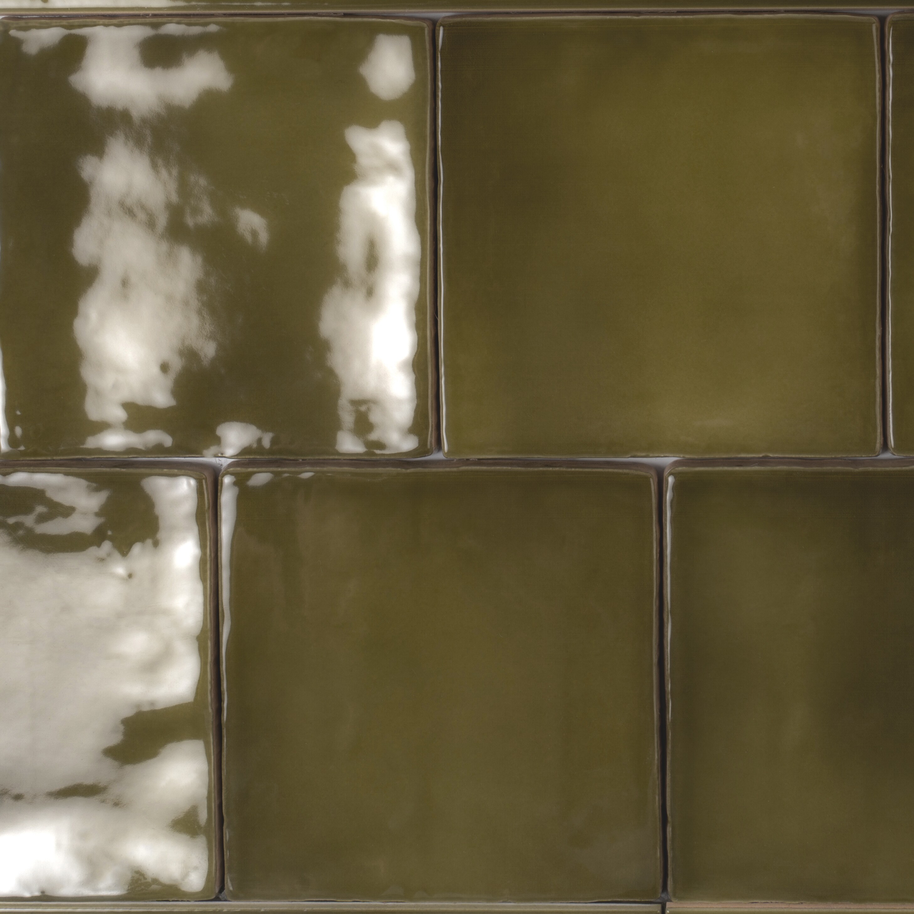 Olive Green Glossy Ceramic Square Wall and Floor Tile