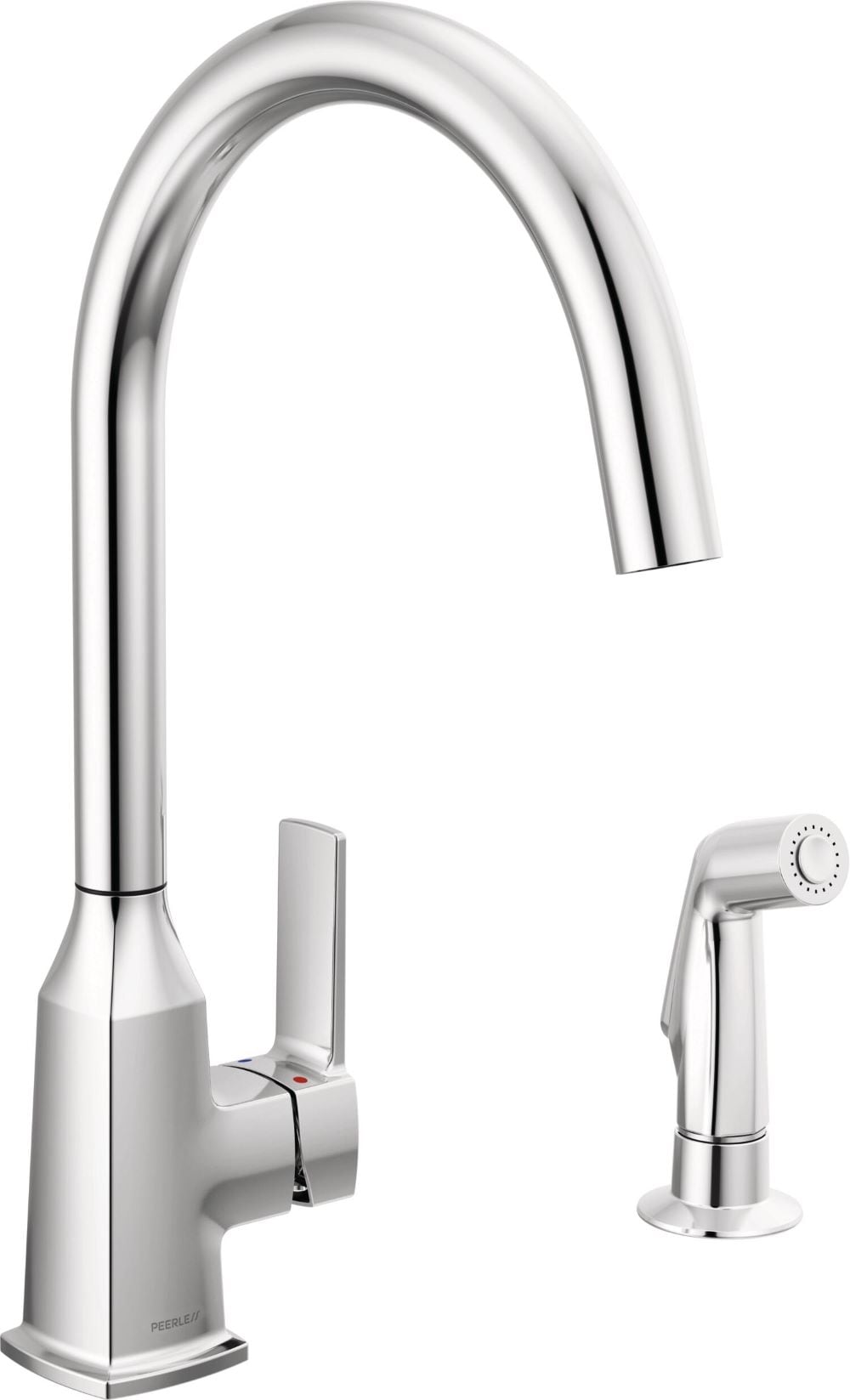 Peerless P1971LF Ezra Chrome Single Handle Deck-mount Kitchen Faucet ( Deck Plate Included ) ( Side Sprayer Included )