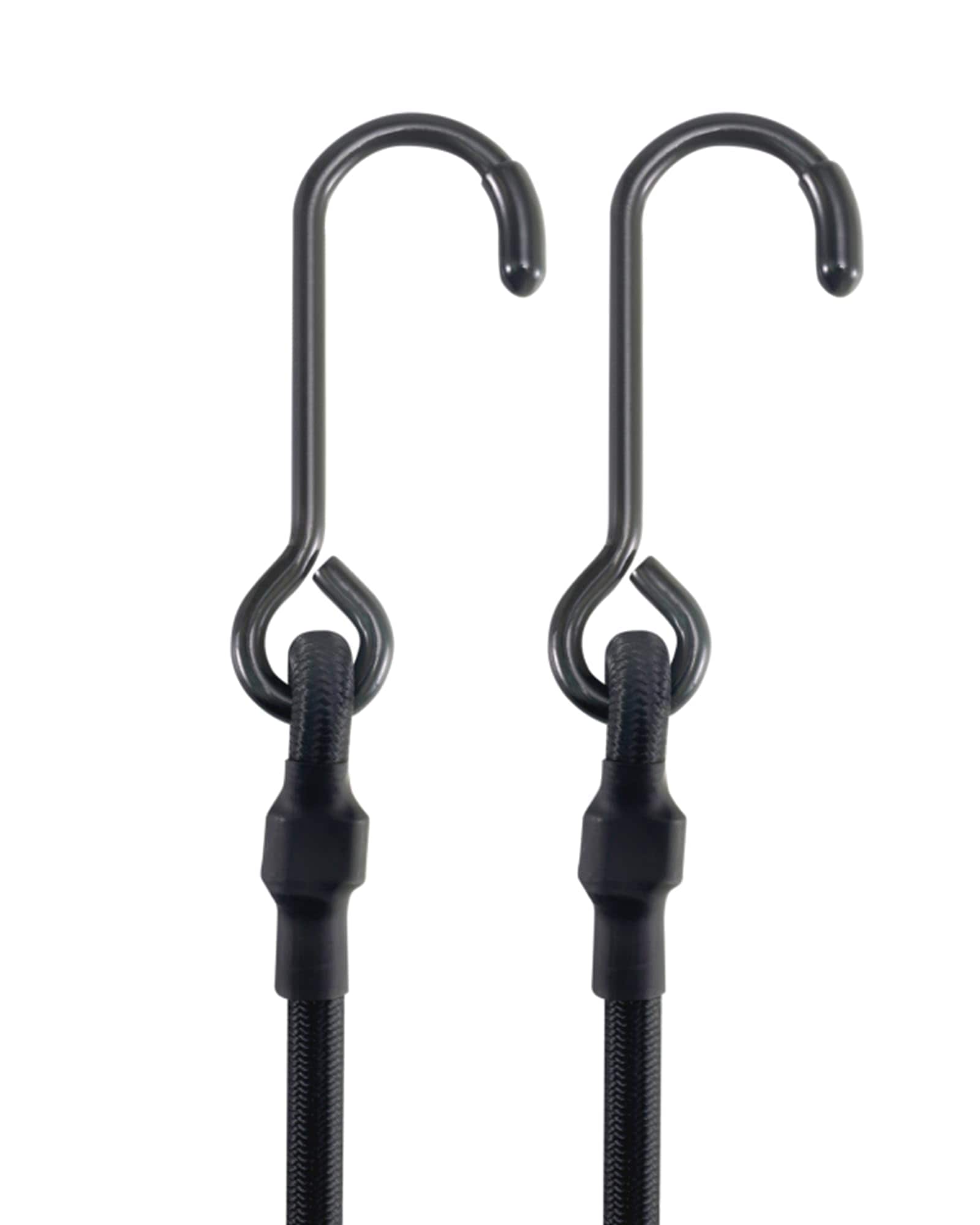 Linder Group Inc 10 pcs 4 inch short heavy duty bungee cords with rust resistant steel hooks 180 lbs max break strength UV resistant black mini elastic straps