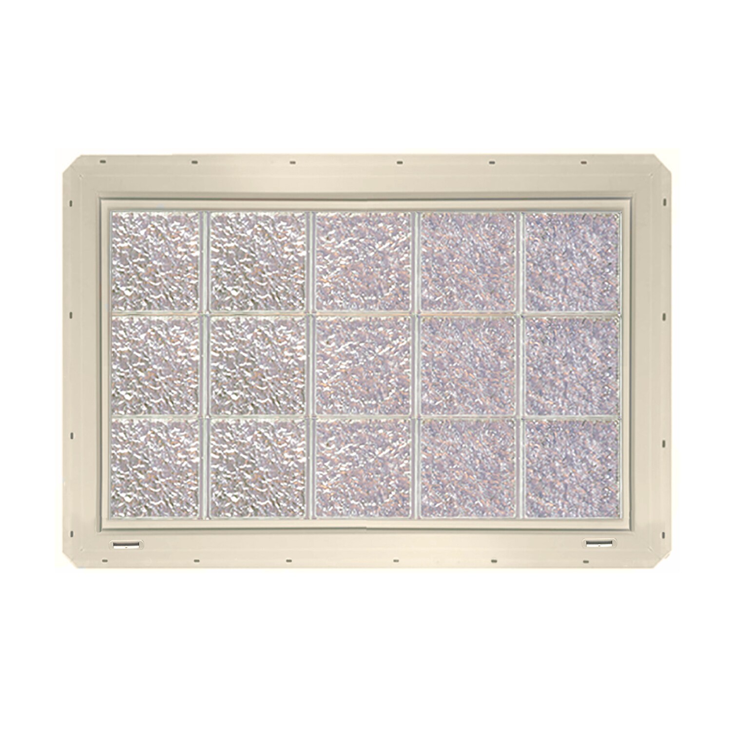 CrystaLok CL4024SISAL Ice Glass 39-1/4-in x 24-1/4-in Vinyl New construction Glass Block Window