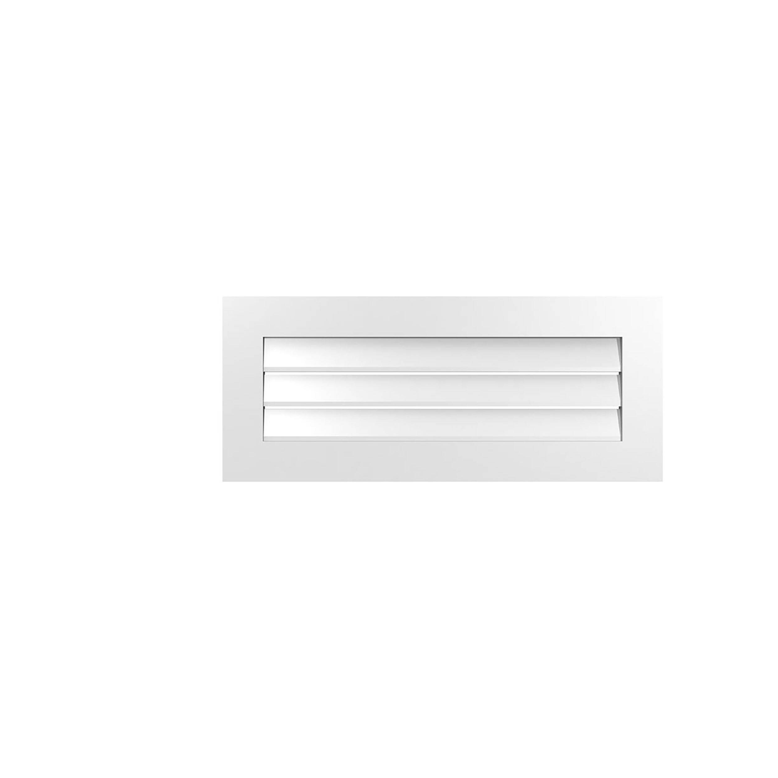Ekena Millwork GVPVE38X1601SF 38-Inches x 16-Inches Off-white Rectangle PVC Gable Louver Vent