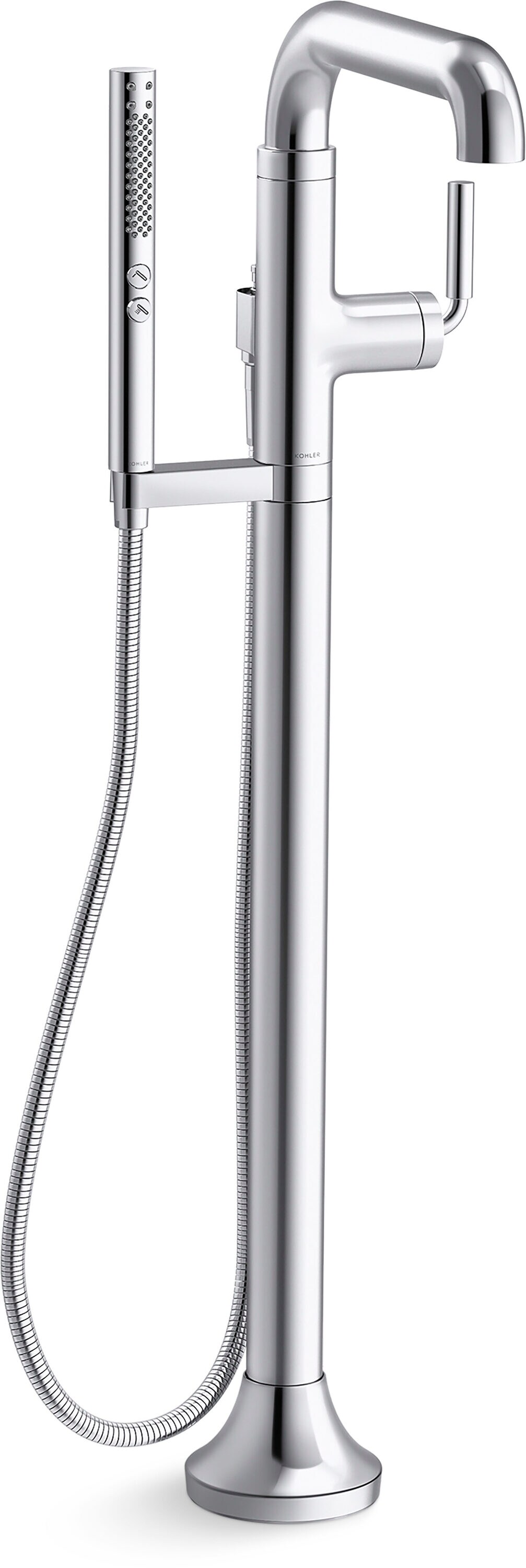 Tone Polished Chrome Freestanding Tub Faucet with Hand Shower