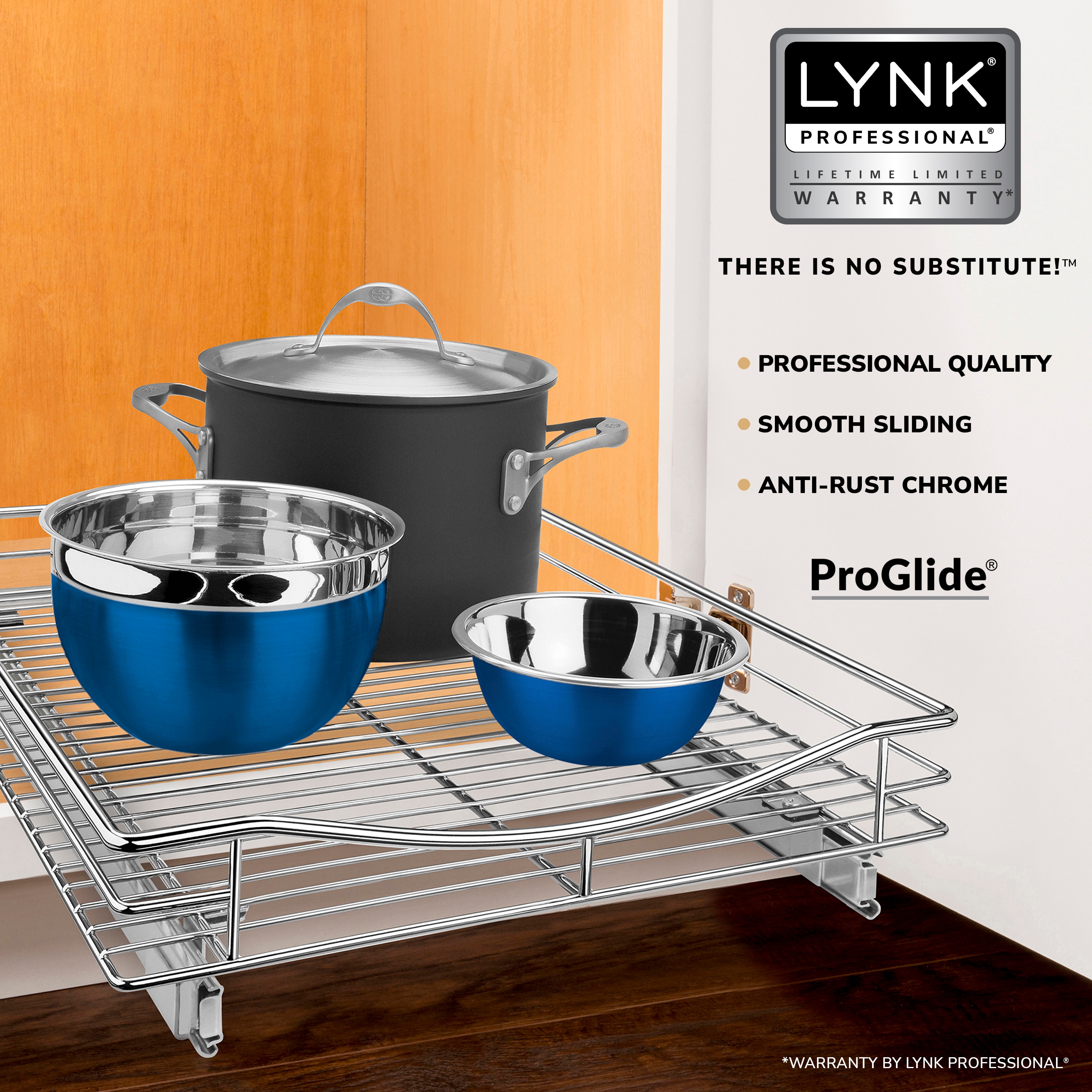 Lynk Professional Chrome Slide Out Cabinet Organizer