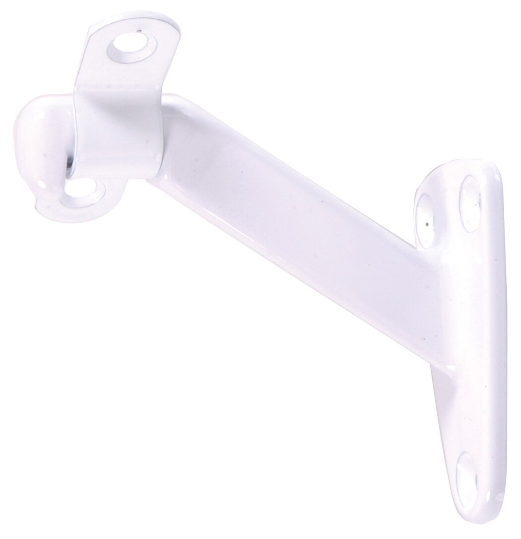 Hardware Essentials 852258 3.2-in x 3-in x 1.4-in White Steel Handrail bracket