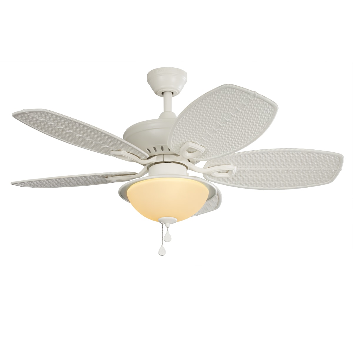 harbor breeze cedar shoals 44-in white downrod or close mount indoor/outdoor ceiling fan with light kit