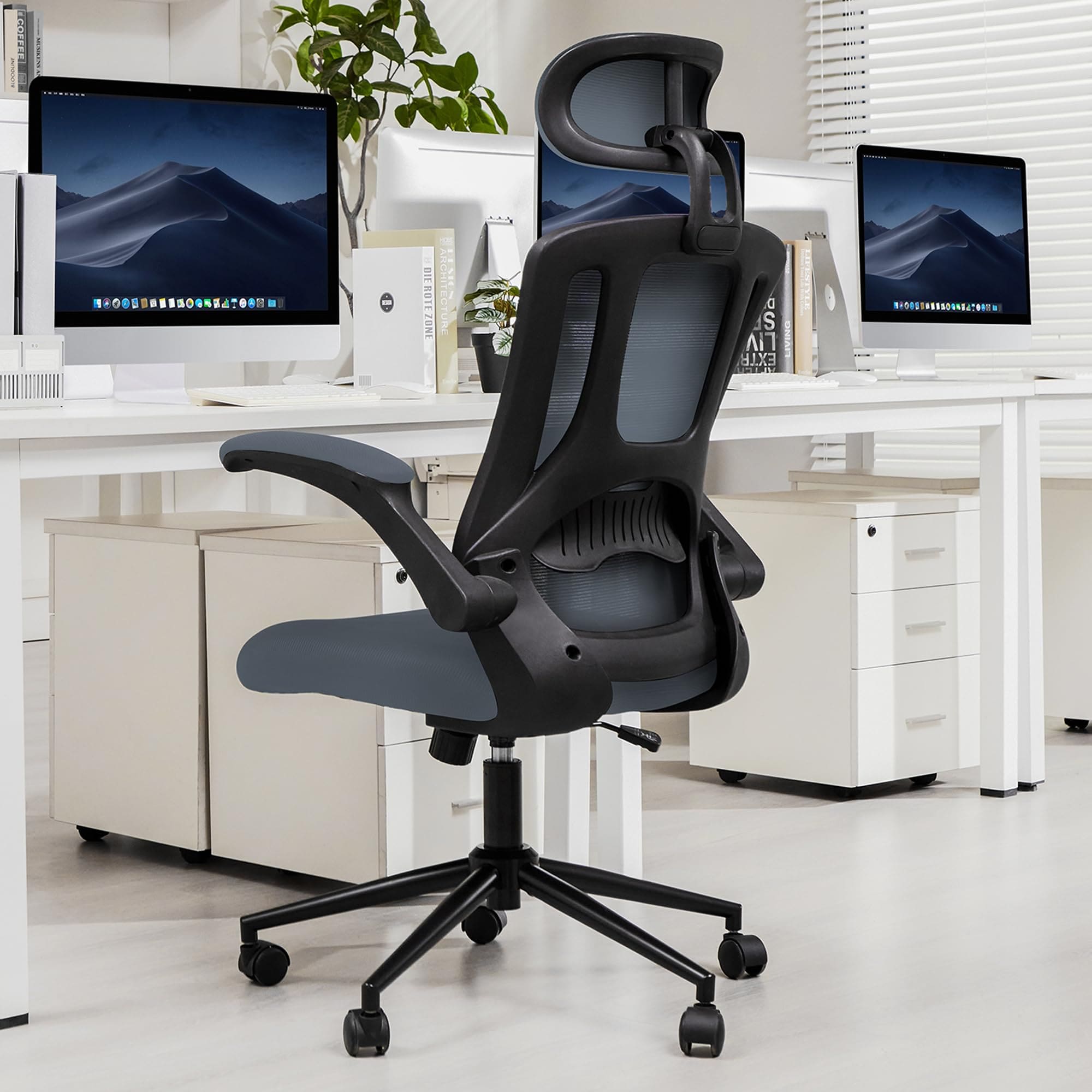 LTMATE LS35123719 Black Transitional Ergonomic Adjustable Height Swivel Foam Desk Chair