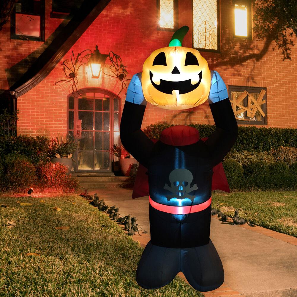 Haunted Hill Farm 6-ft Pre-Lit Jack-o-lantern Inflatable in the Outdoor ...