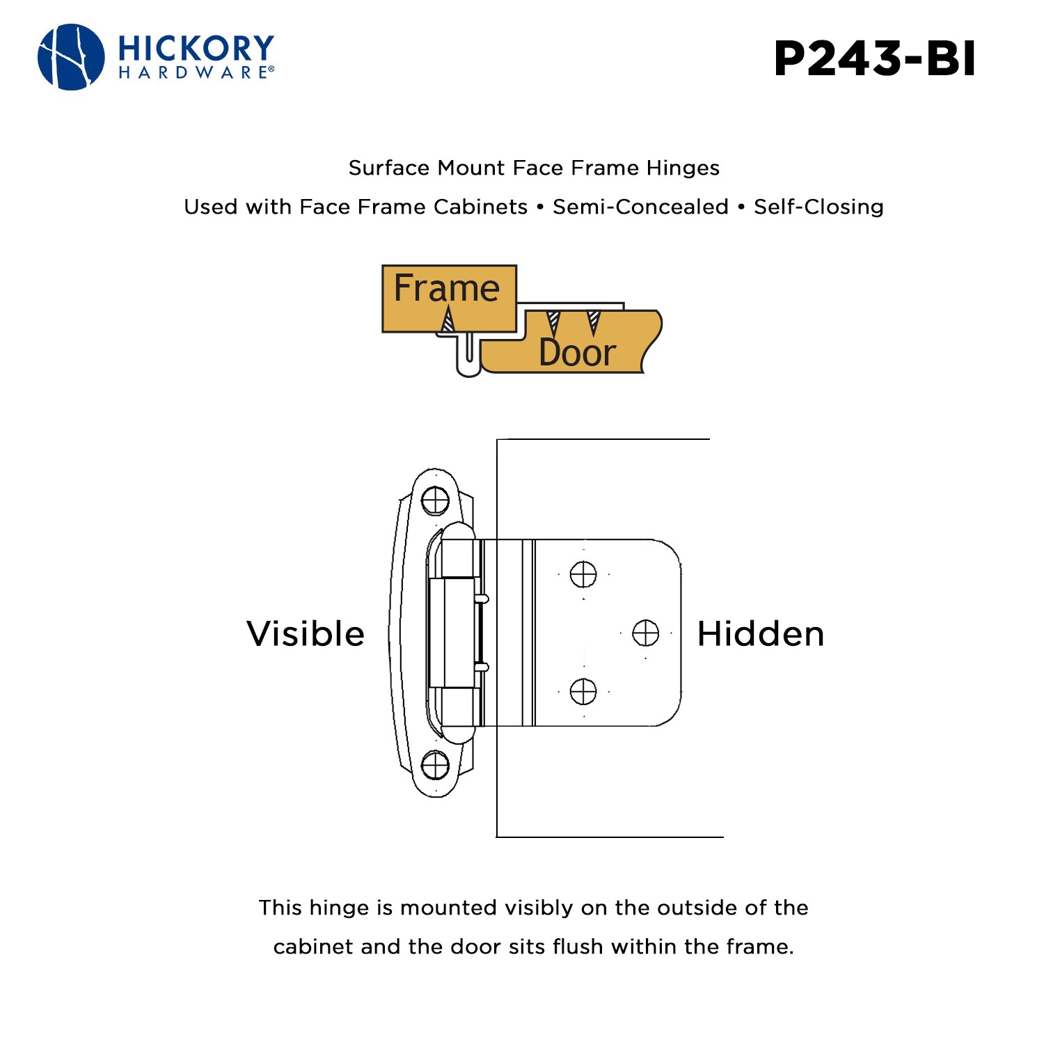 Hickory Hardware P243-BI-25B Cabinet-Hinges - View #6