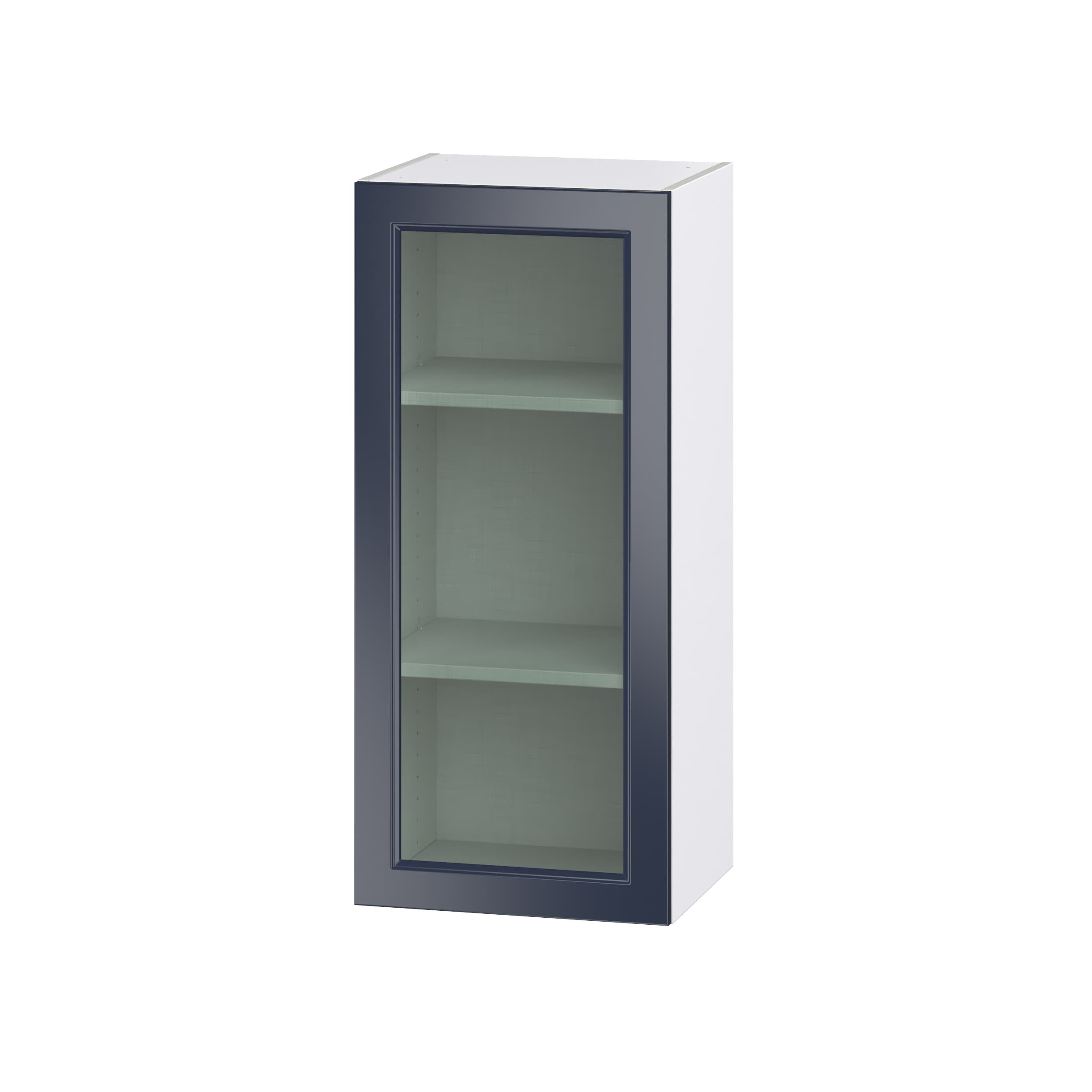 Hugo&Borg Lorette 18-in W x 40-in H x 14-in D Navy Blue Wall Fully Assembled Cabinet (Recessed Panel Shaker Door Style)