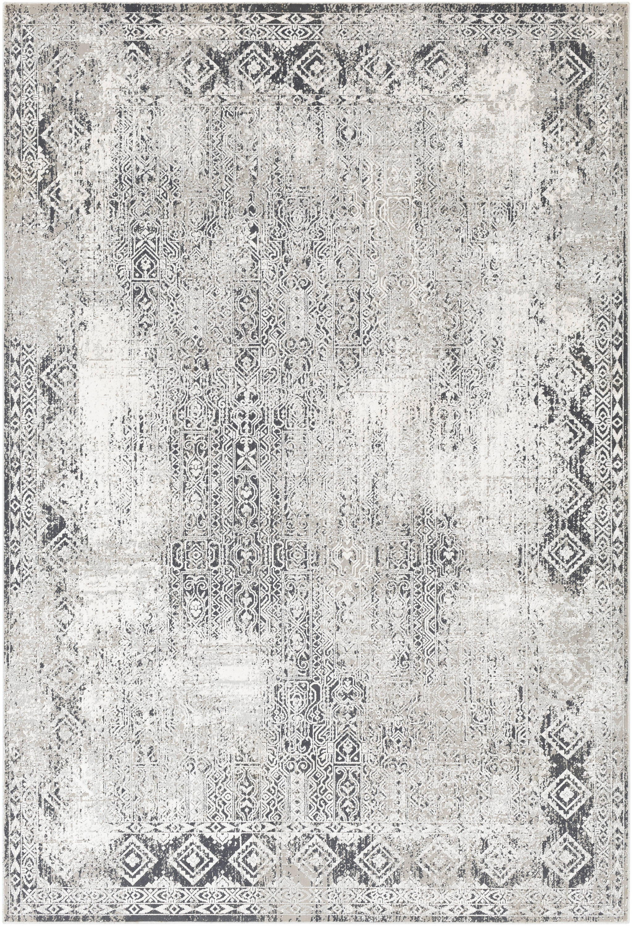 Surya Milano 2 X 3 Charcoal Indoor Distressed/Overdyed Vintage Area Rug ...