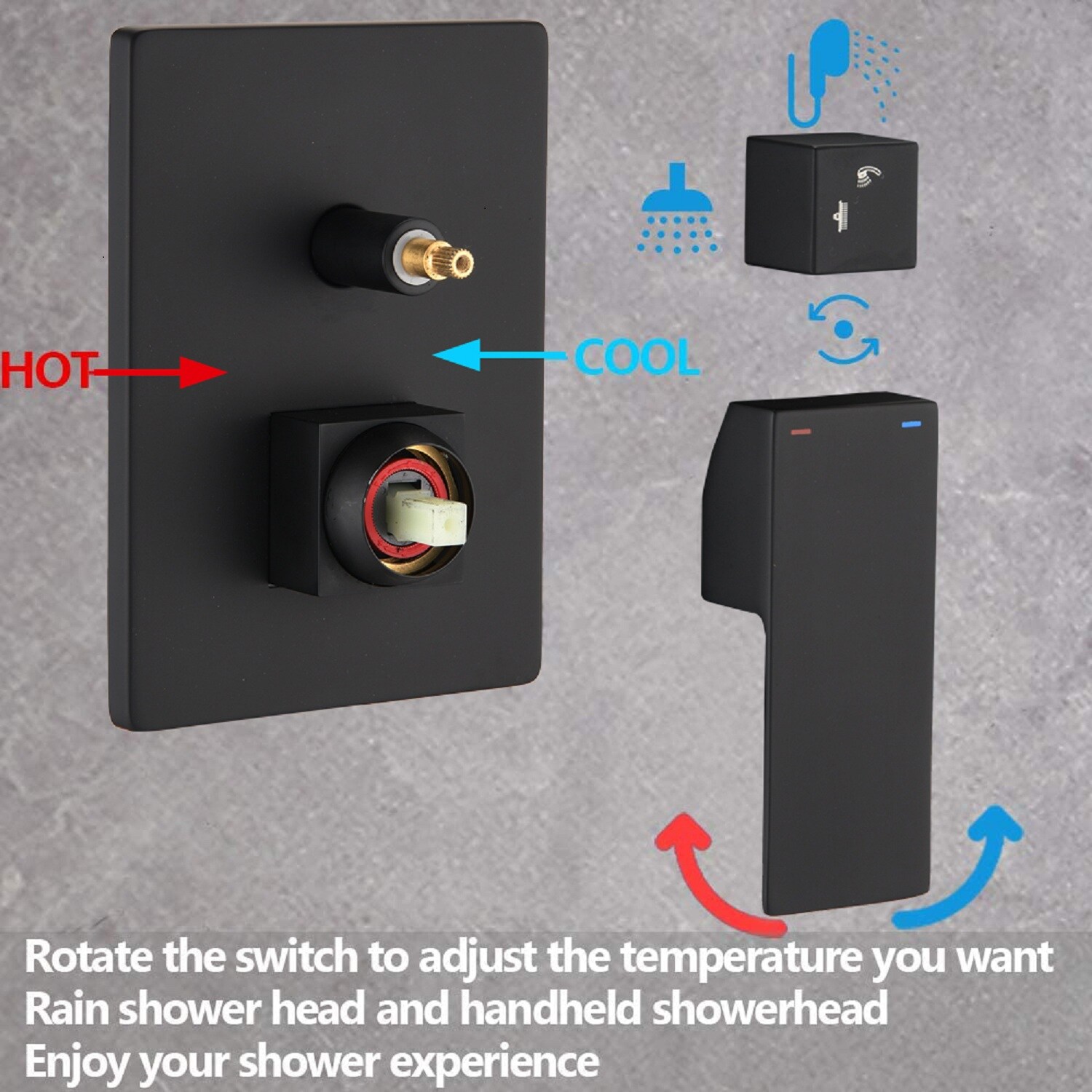 WELLFOR DTG-806CS12MB Tub-Shower-Faucets - View #9