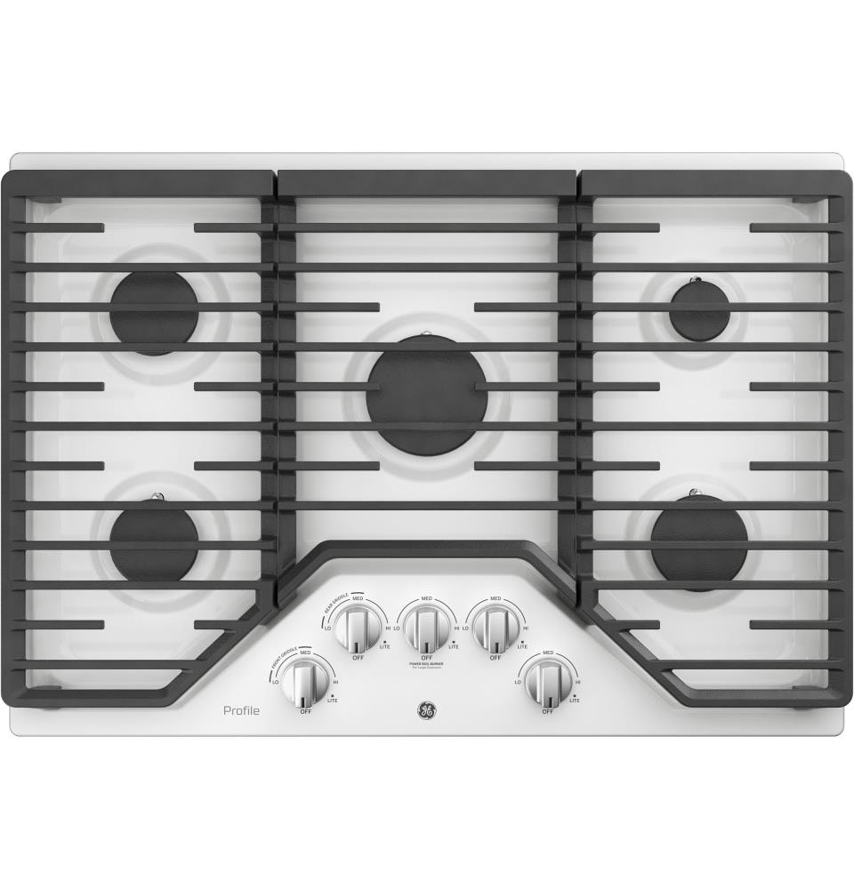 GE PGP7030DLWW Profile 30-in 5 Burners White Gas Cooktop