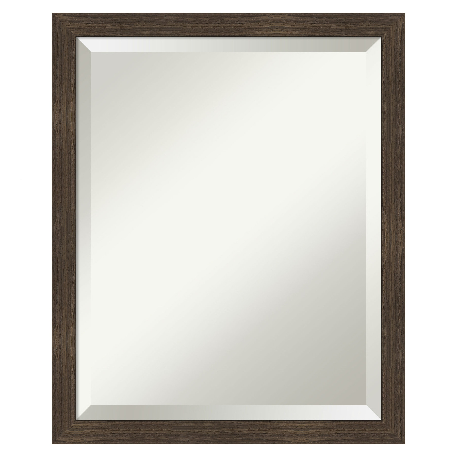 Woodgrain Stripe 18" x 22" Brown Fir Framed Wall Mirror