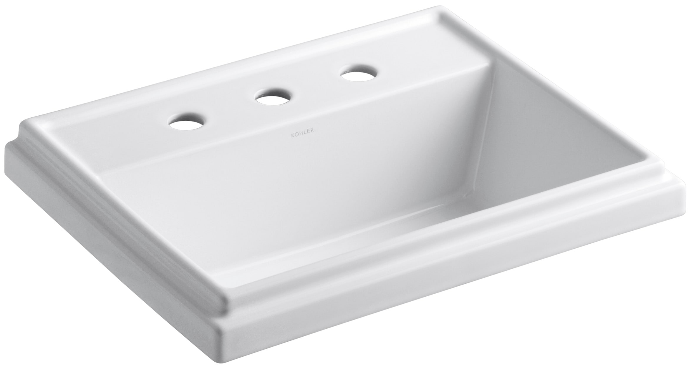 KOHLER 2991-8-0 Tresham Vitreous china Drop-in Rectangular White Bathroom Sink ( 21.8125-in x 16.0000-in )