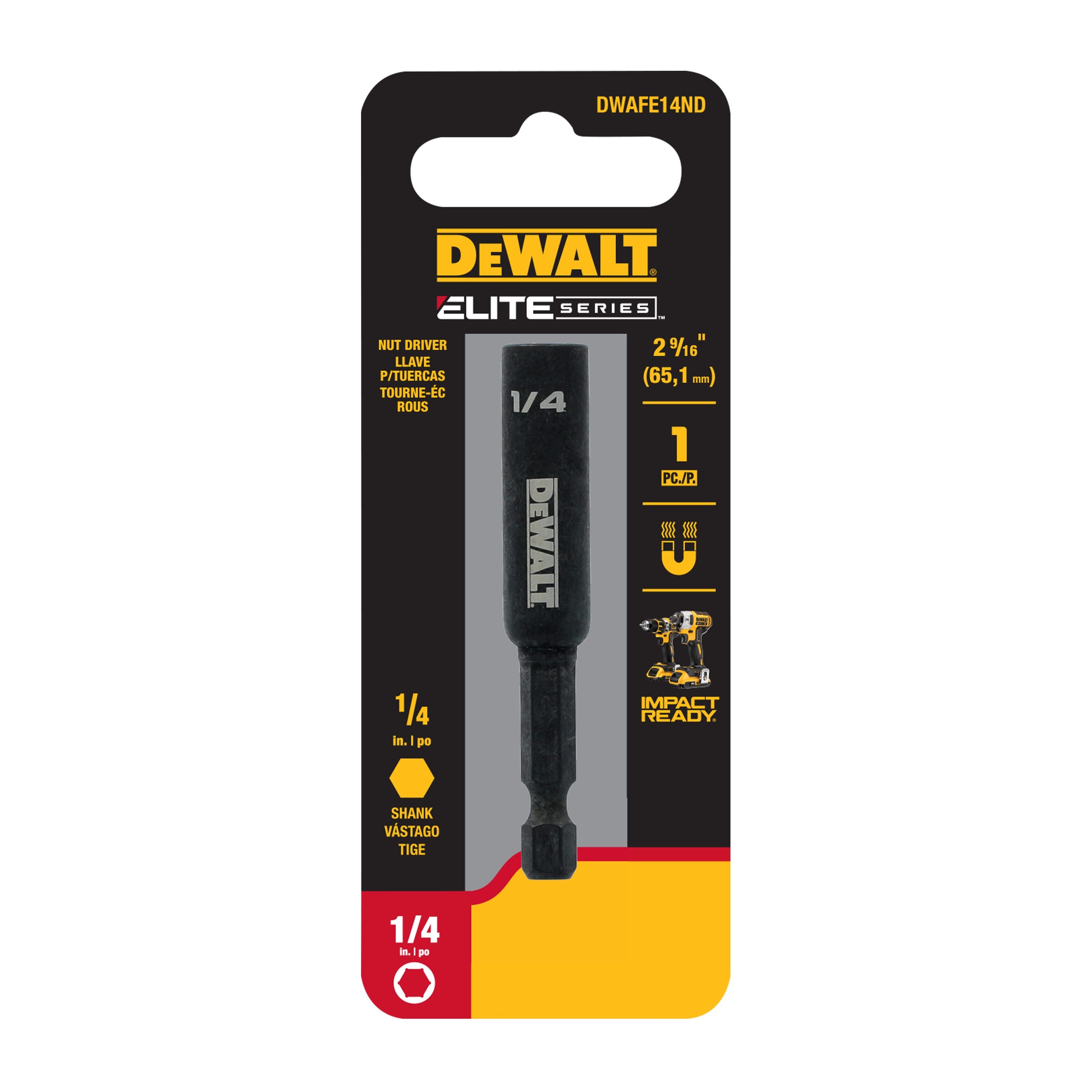 DEWALT DWAFE14ND ELITE SERIES 1/4-in x 2-9/16-in Nutsetter Impact Driver Bit