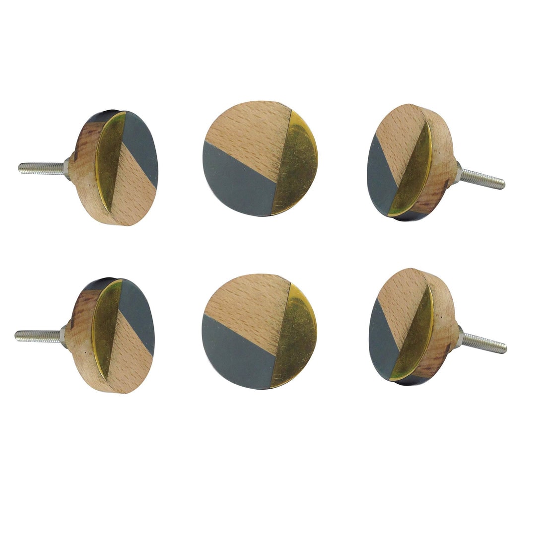 Perilla Home Artistic Wooden Round Cabinet knobs (Set of 6)