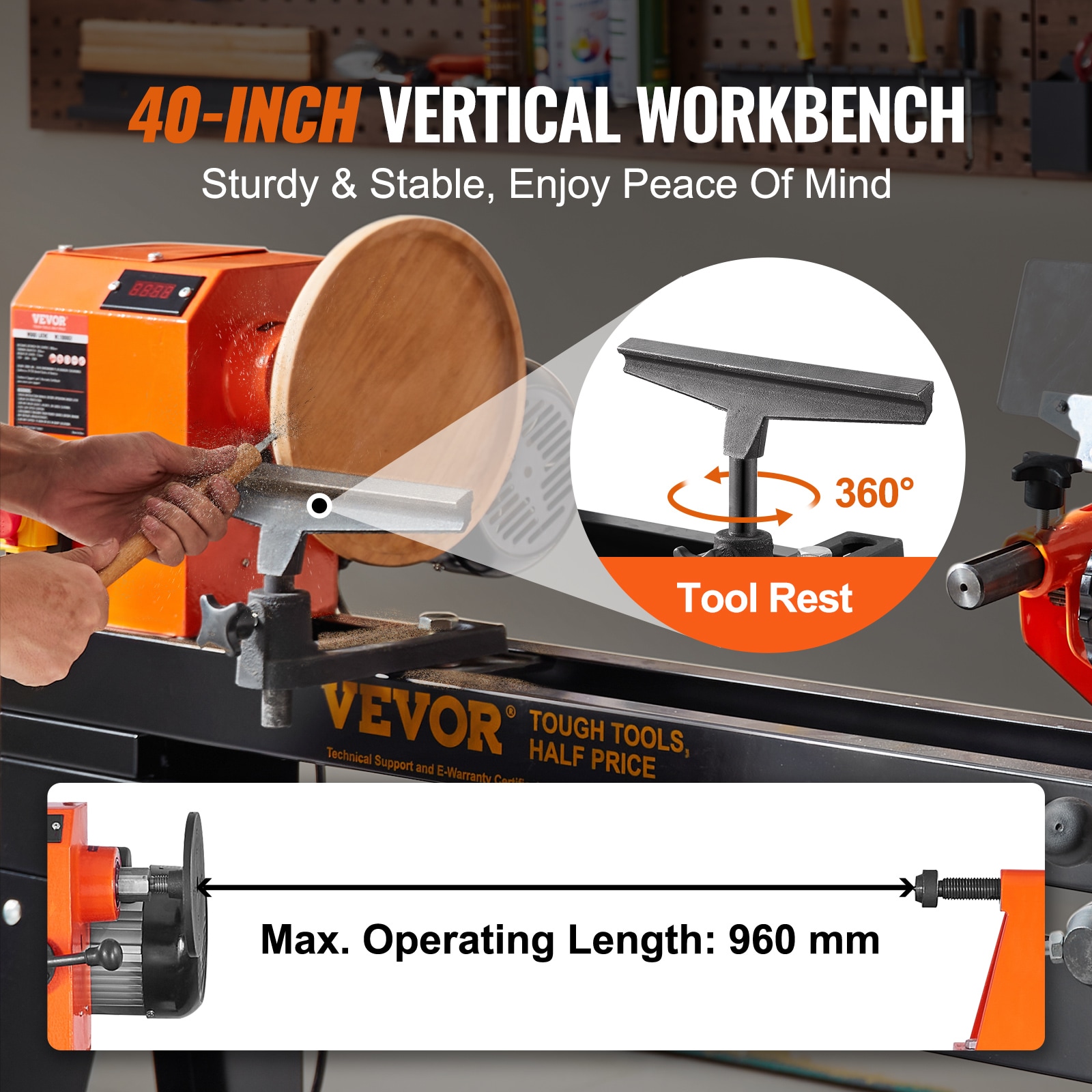 VEVOR LSMGCCY4015HPA4QAV1 Wood-Lathes - View #4