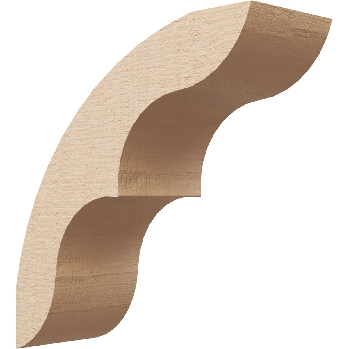 Ekena Millwork BRCUR05X14X14OZKRCPR 5-in x 14-in x 14-in Primed Urethane Ozark Rough Cedar Woodgrain TimberThane Knee Brace