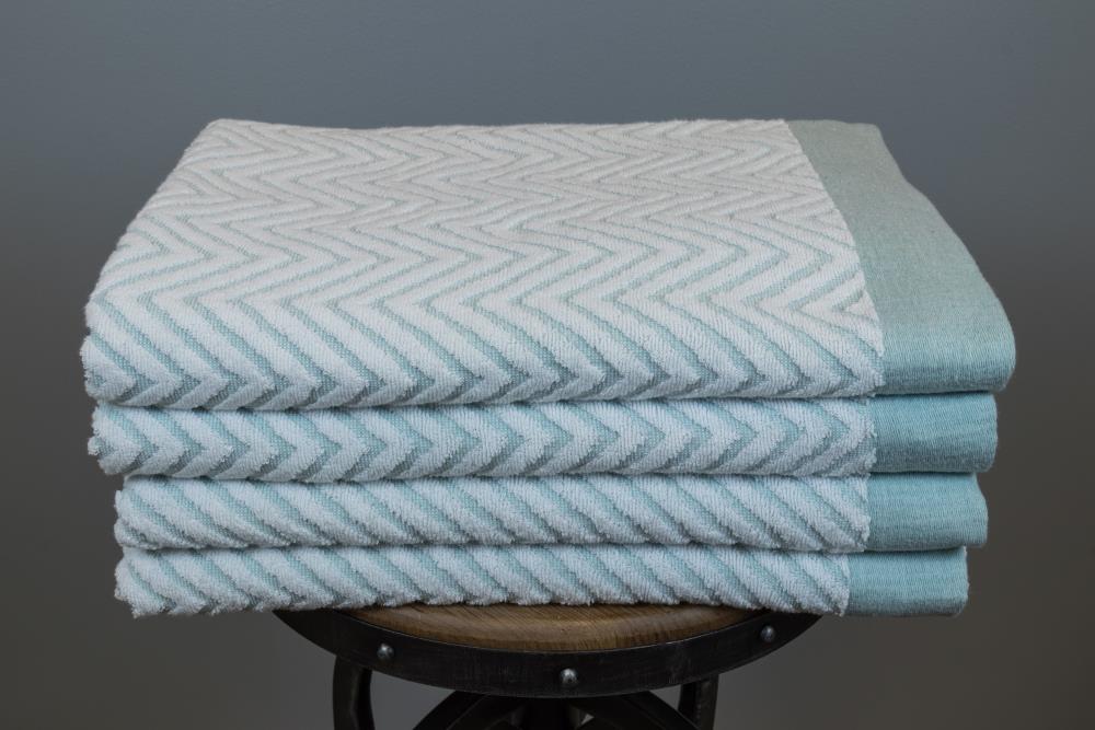 Fibertone KIT-BT14184CVSFFT4P 4-Piece Seafoam Cotton Beach Towel