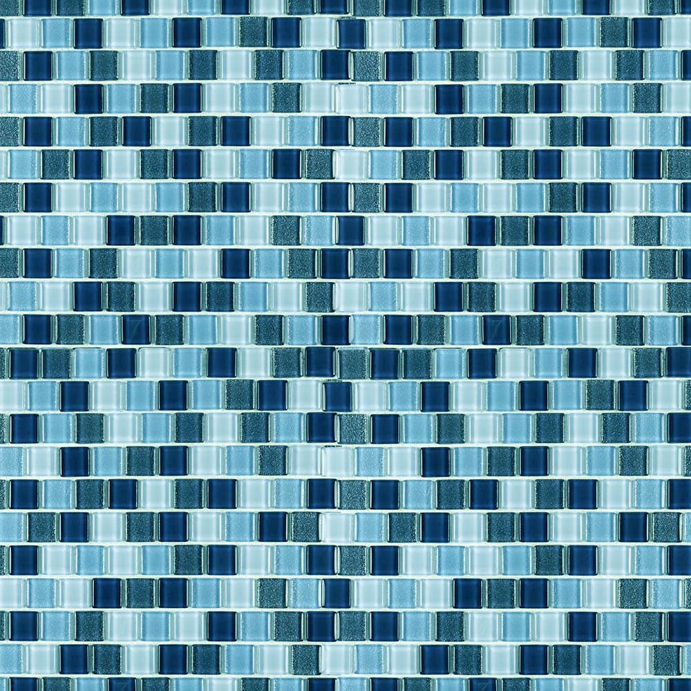 Elida Ceramica Beach Glass Blue 12-in x 12-in Glossy Glass Uniform Squares Patterned Wall Tile (0.968-sq. ft/ Piece)